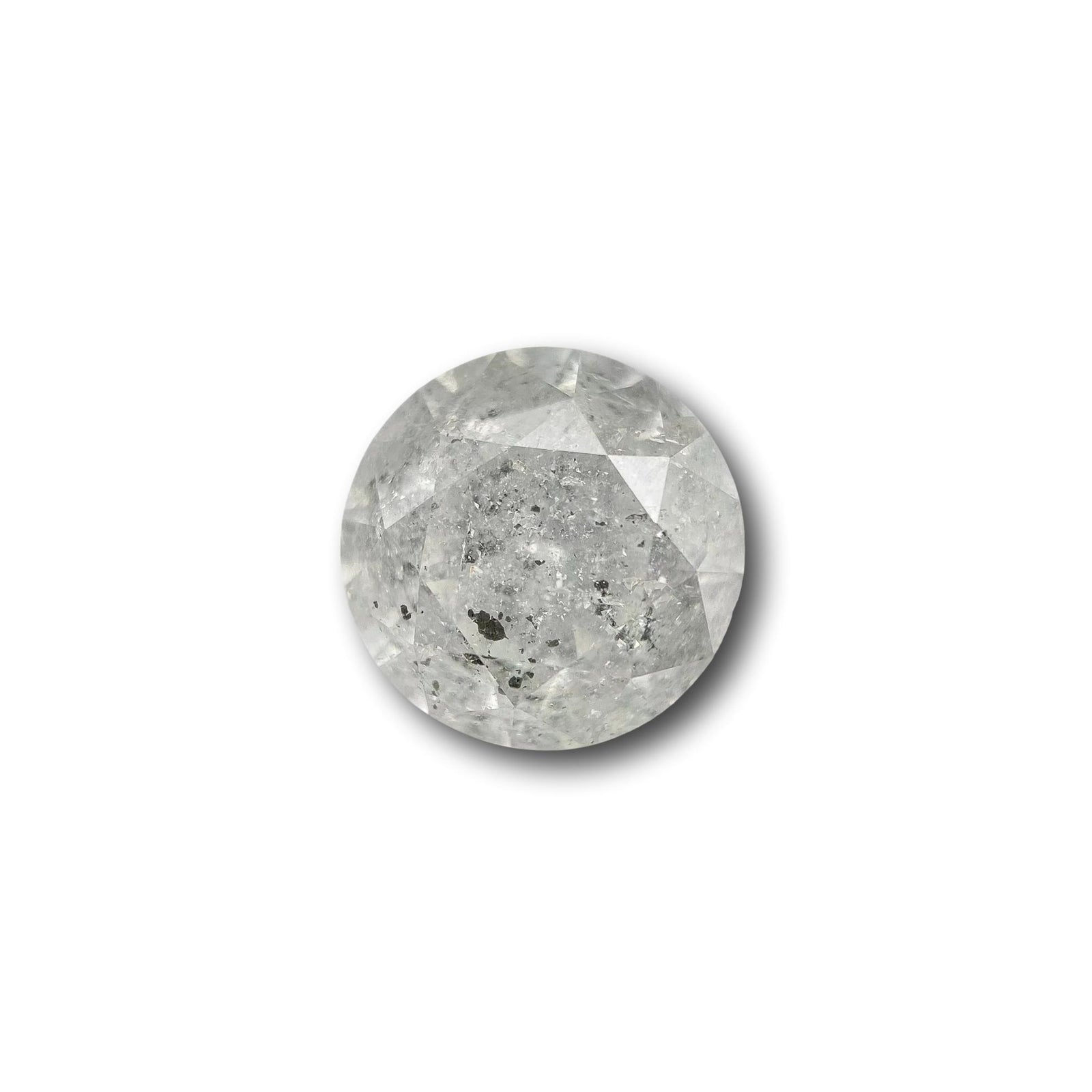1.54ct | Salt & Pepper Round Shape Brilliant Cut Diamond - Modern Rustic Diamond