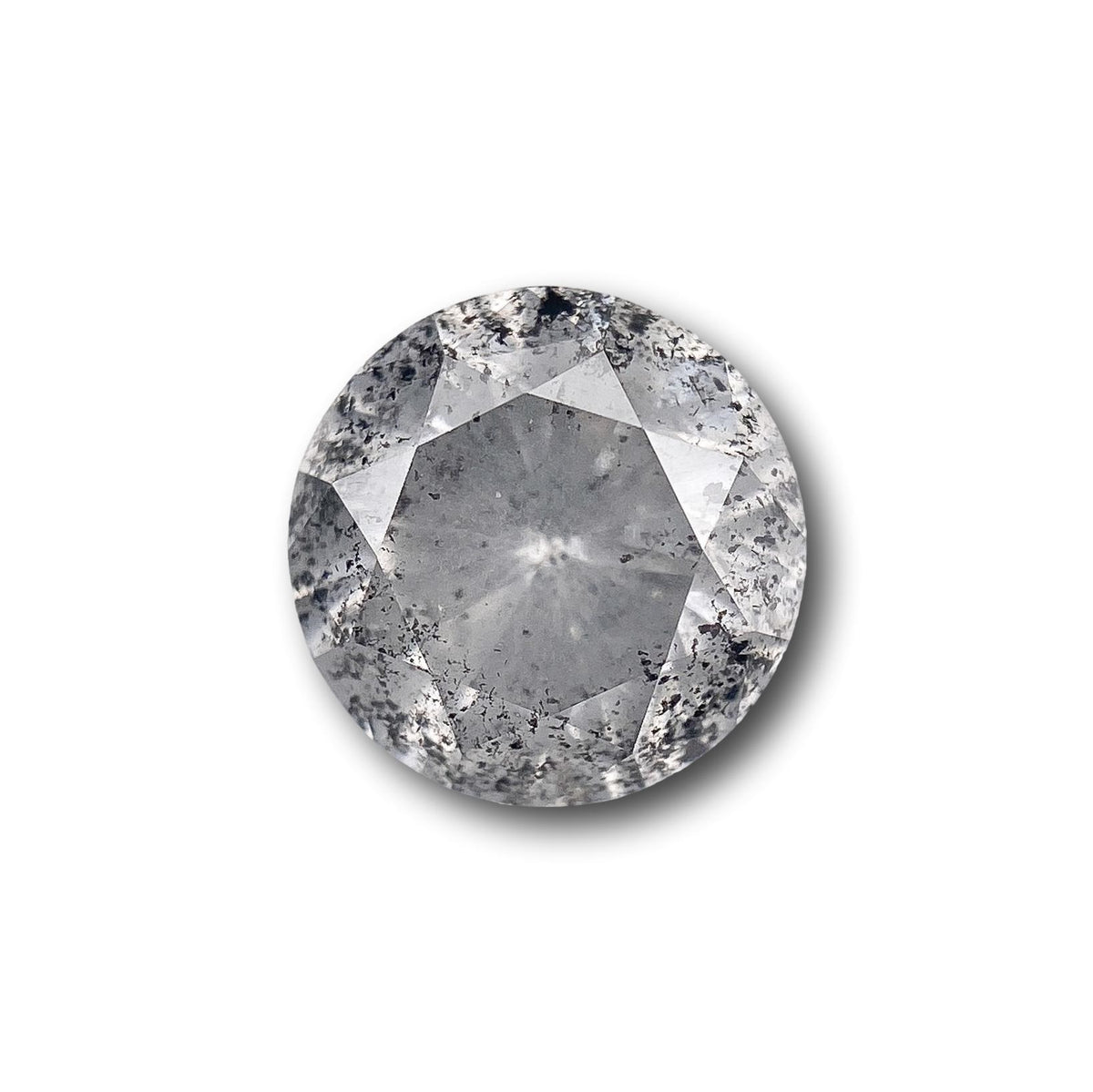 1.32ct | Salt &amp; Pepper Round Shape Brilliant Cut Diamond - Modern Rustic Diamond