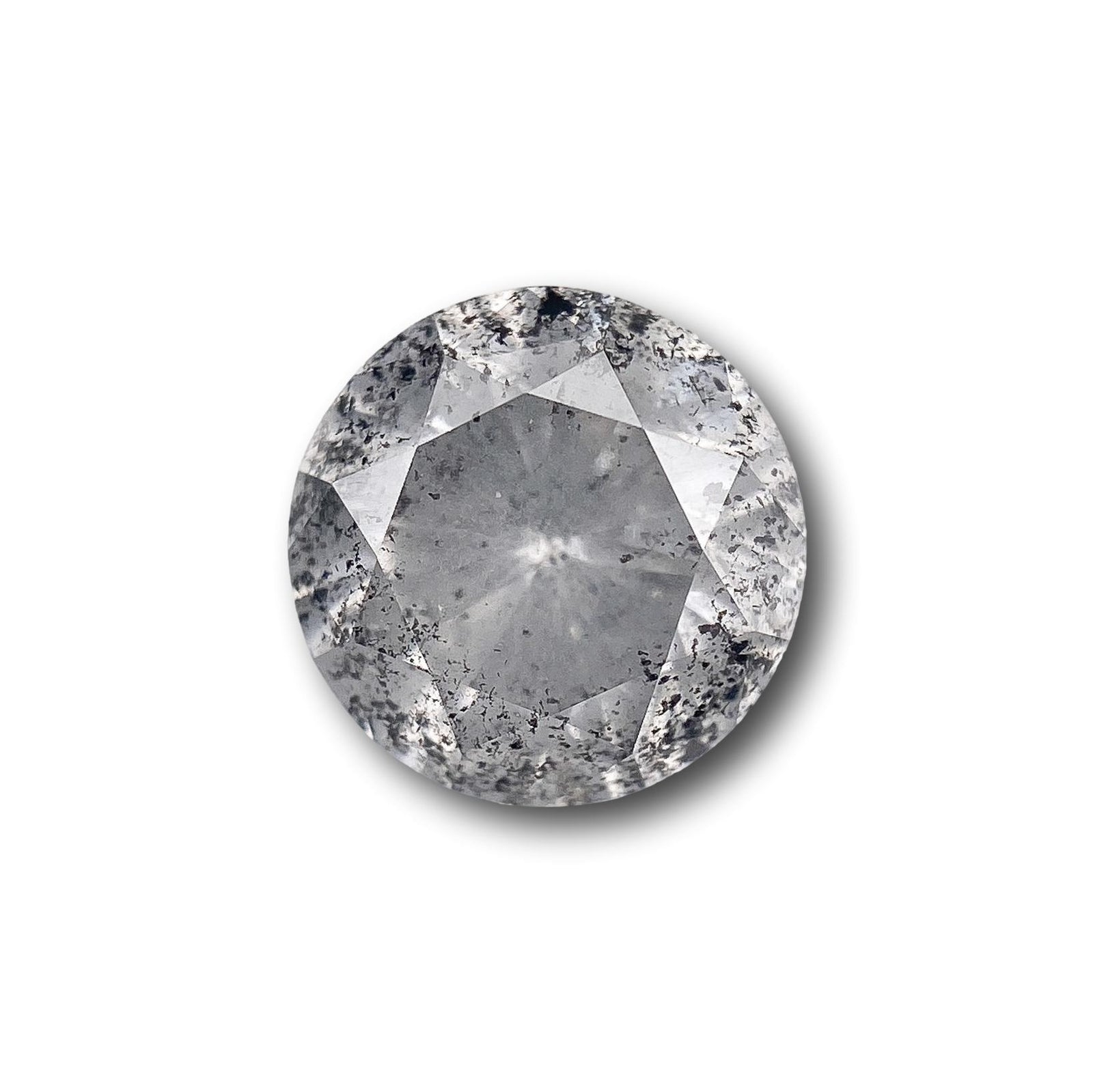 1.32ct | Salt & Pepper Round Shape Brilliant Cut Diamond - Modern Rustic Diamond