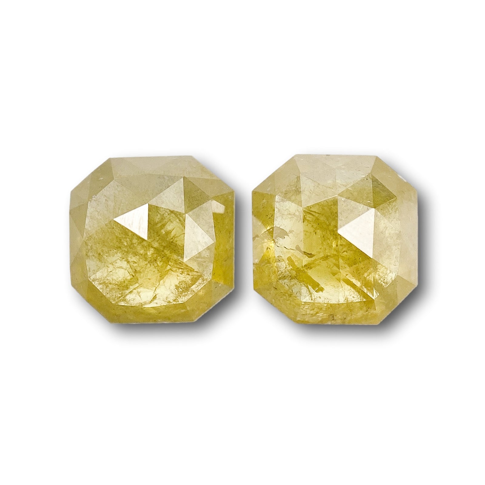 1.28cttw | Rustic  Asscher Shape Step Cut Diamond Matched Pair - Modern Rustic Diamond