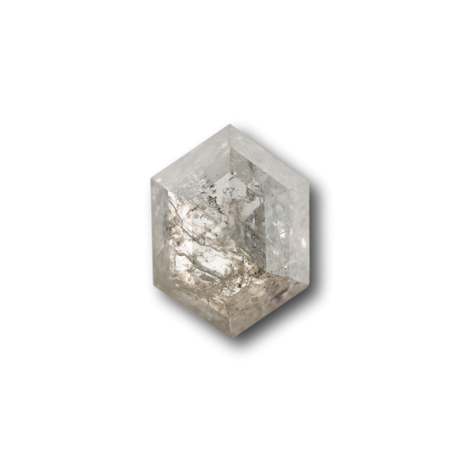 1.19ct | Salt & Pepper Hexagon Shape Rose Cut Diamond - Modern Rustic Diamond
