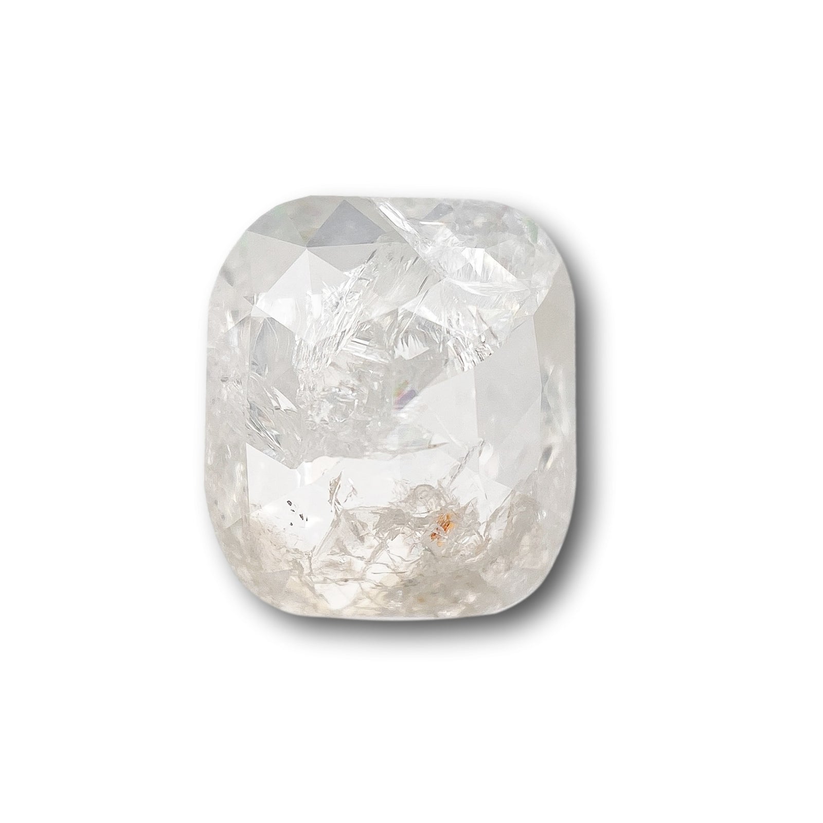 1.78ct | Salt & Pepper Cushion Shape Rose Cut Diamond - Modern Rustic Diamond