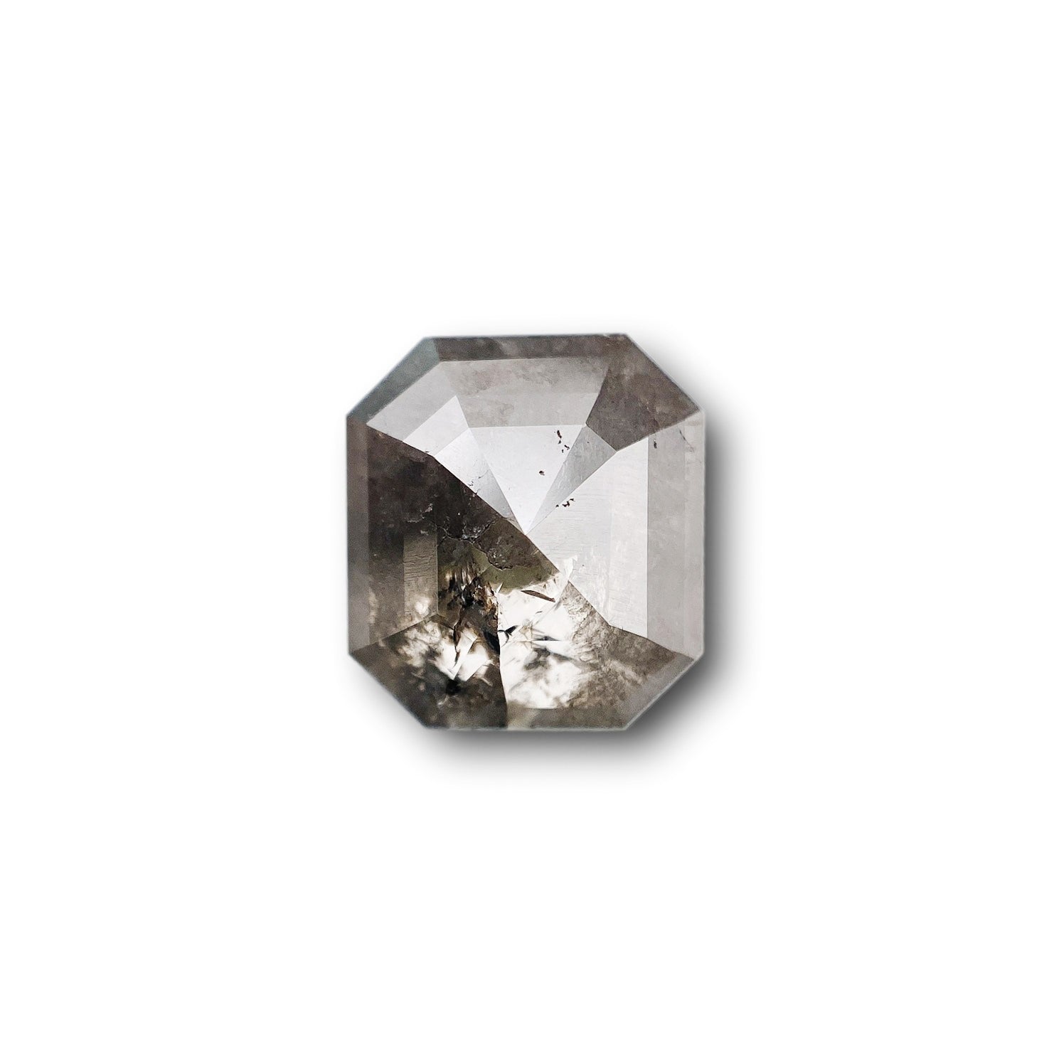2.97ct | Rustic  Emerald Shape Step Cut Diamond - Modern Rustic Diamond