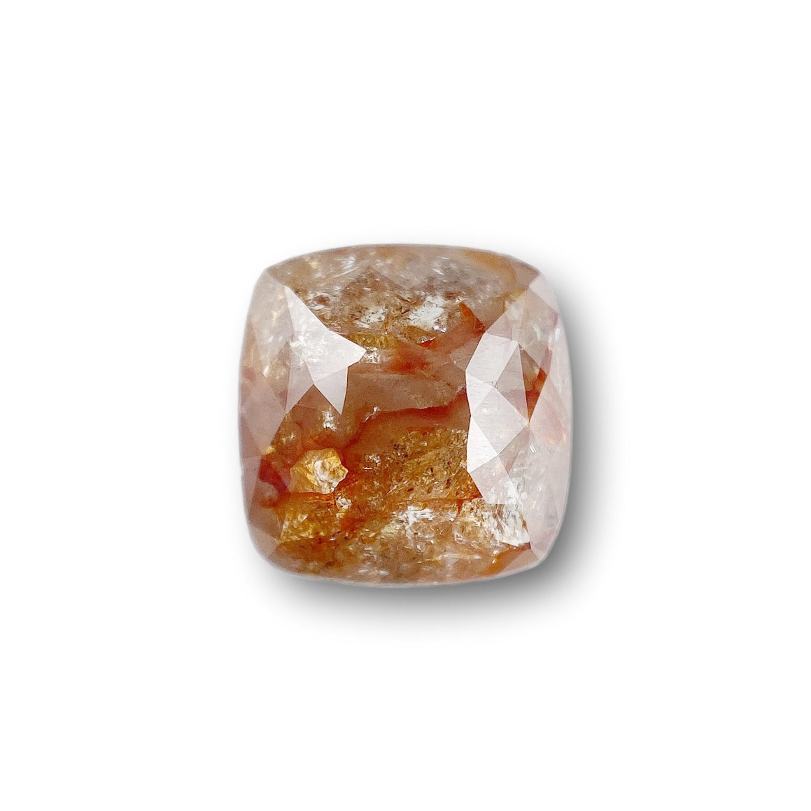 1.87ct | Salt &amp; Pepper Cushion Shape Rose Cut Diamond - Modern Rustic Diamond