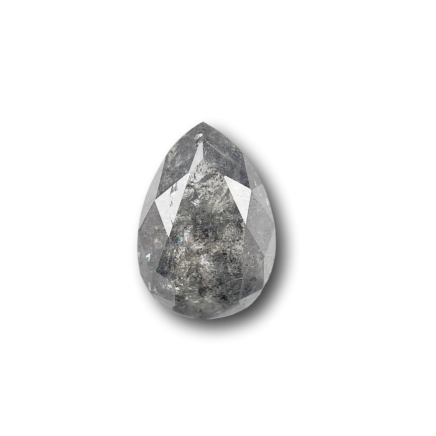 0.82ct | Salt & Pepper Pear Shape Brilliant Cut Diamond - Modern Rustic Diamond