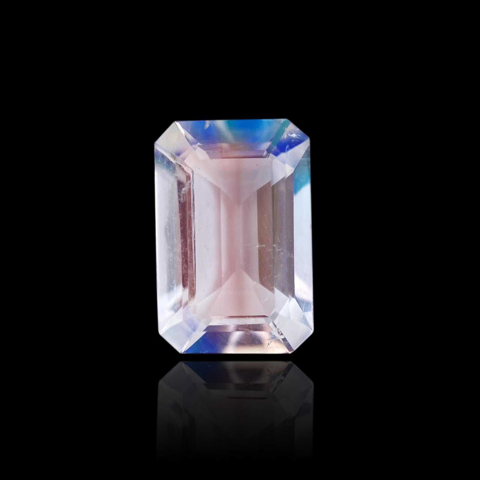 1.58ct |  Emerald Shape Step Cut Moonstone - Modern Rustic Diamond