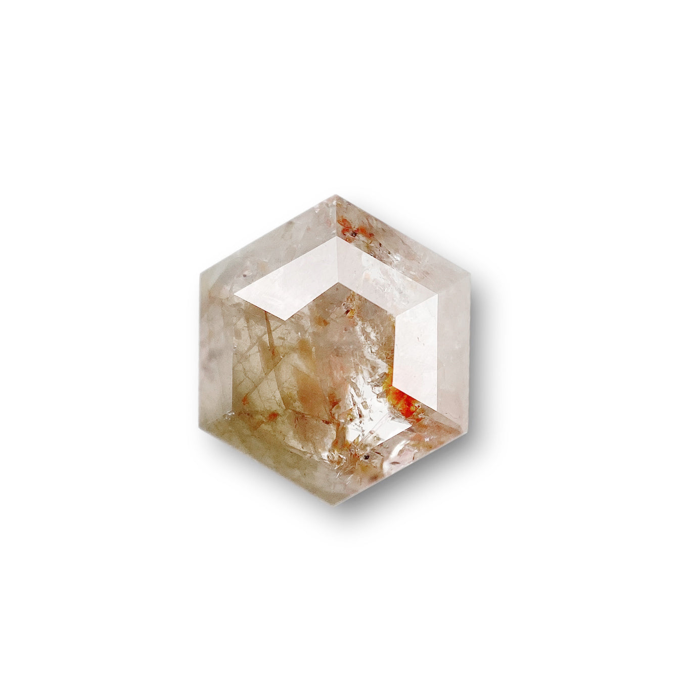 2.38ct | Rustic  Hexagon Shape Rose Cut Diamond - Modern Rustic Diamond