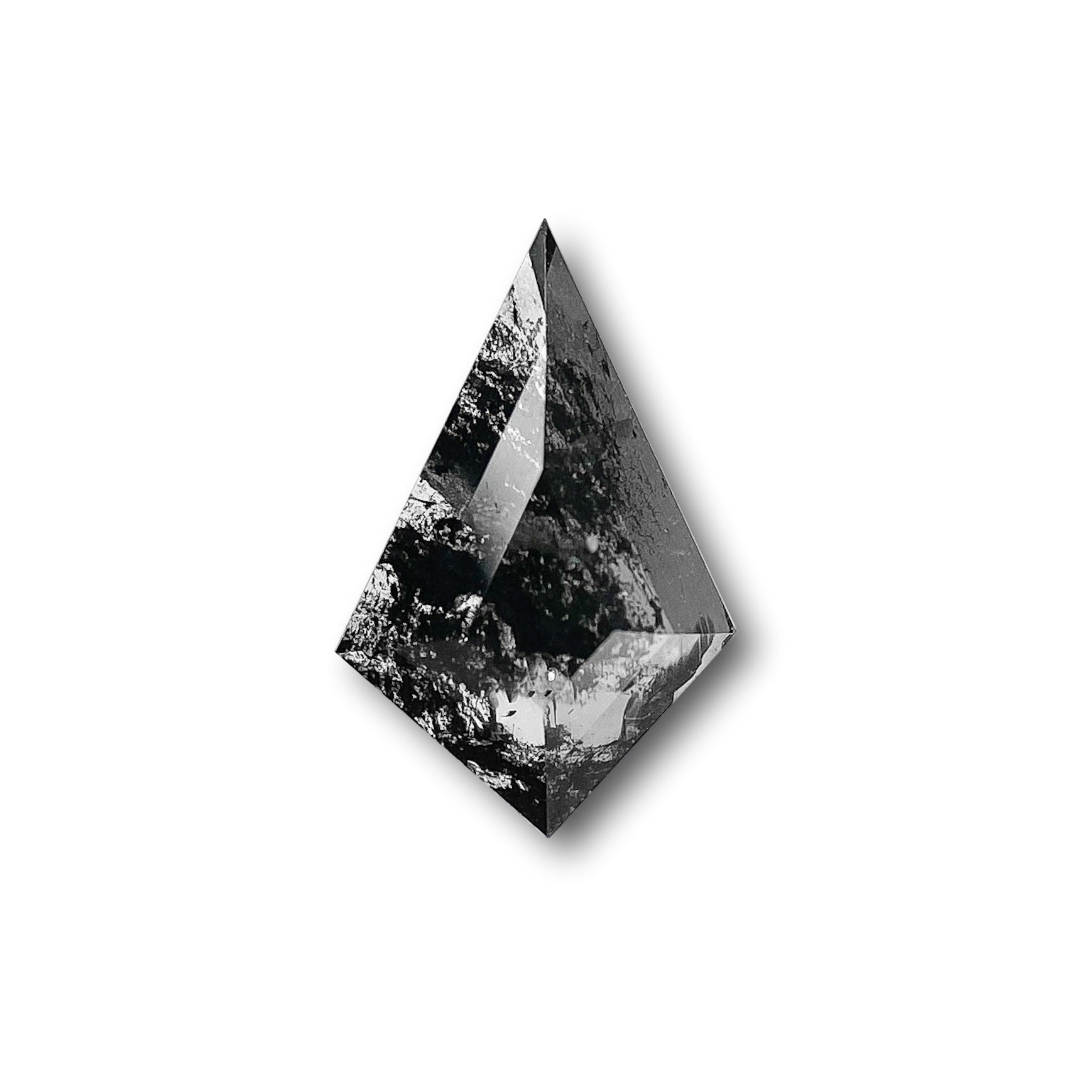 0.47ct | Salt & Pepper Kite Shape Step Cut Diamond - Modern Rustic Diamond