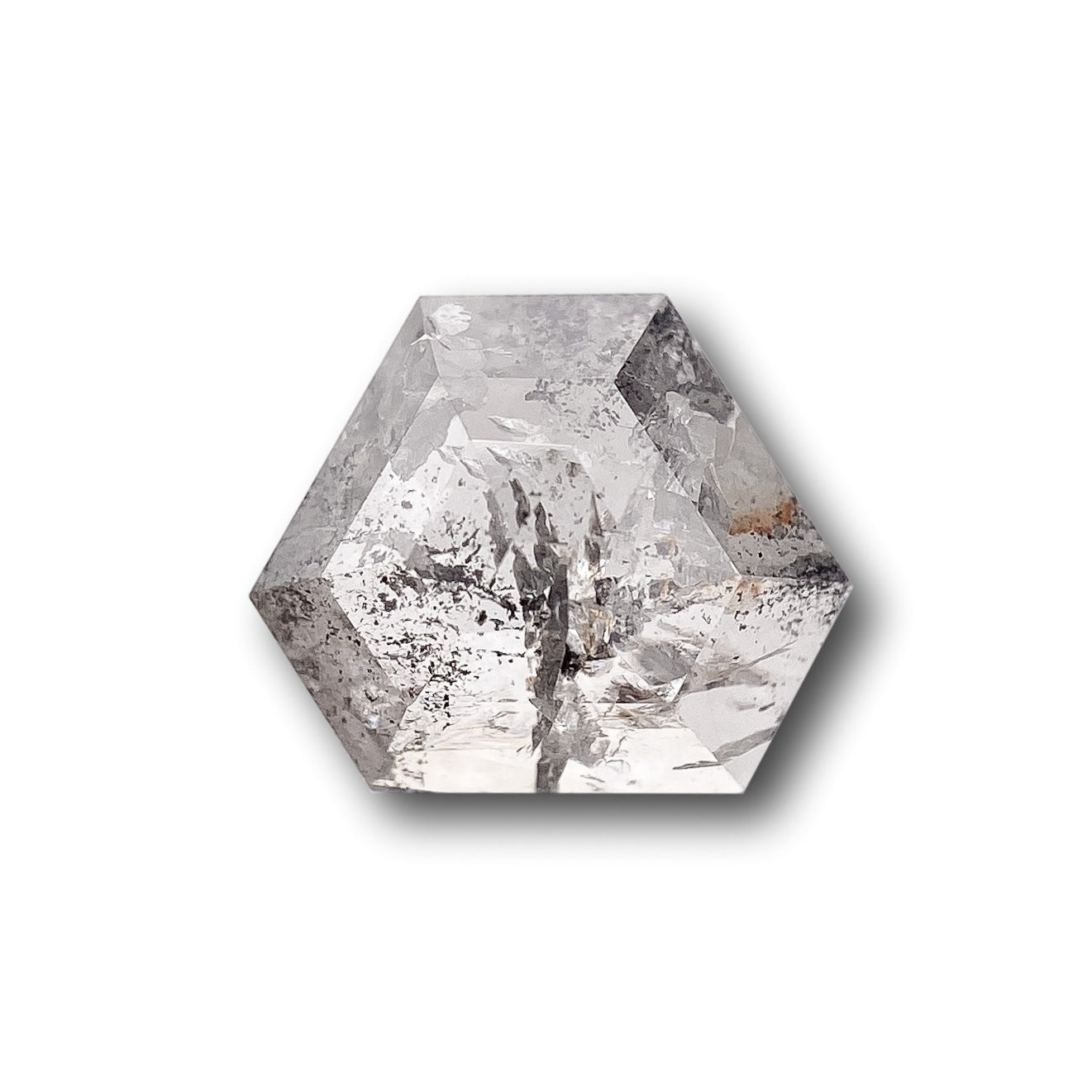 0.75ct | Salt & Pepper Shield Shape Rose Cut Diamond - Modern Rustic Diamond