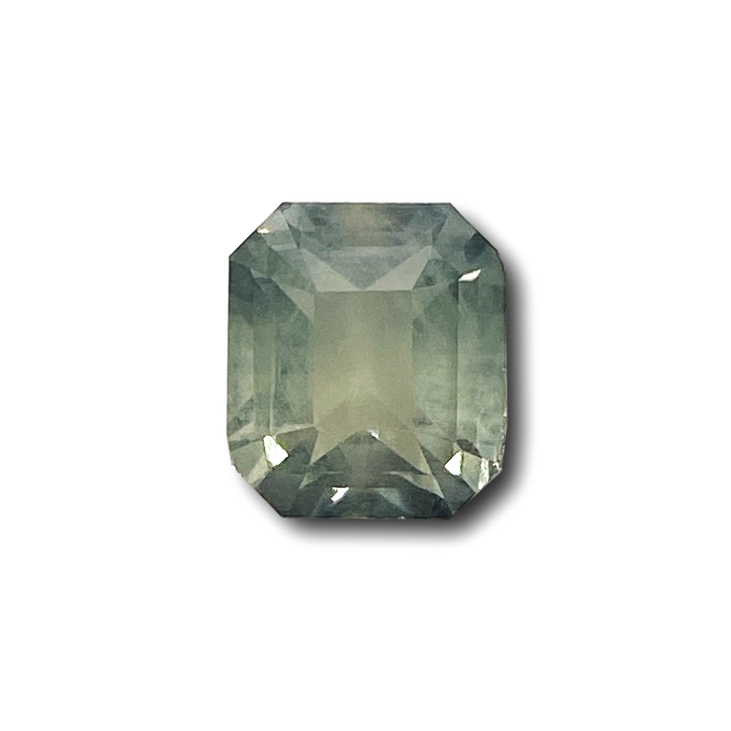 1.72ct | Emerald Cut Green Montana Sapphire-Modern Rustic Diamond