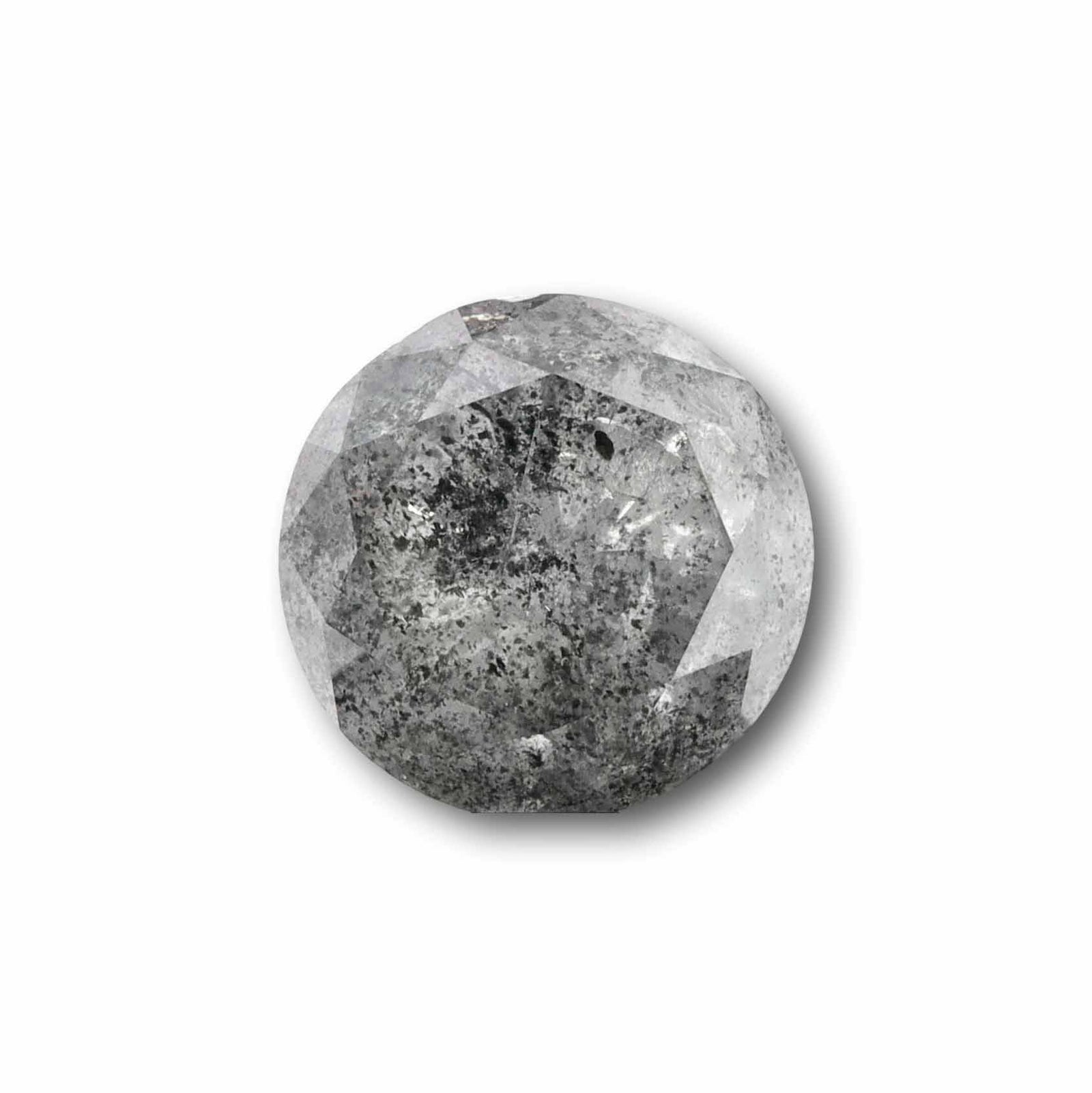 5.15ct | Salt & Pepper Round Shape Brilliant Cut Diamond - Modern Rustic Diamond