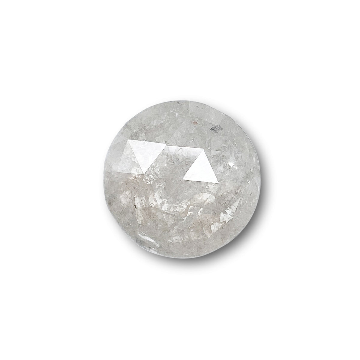 0.74ct | Salt &amp; Pepper Round Shape Rose Cut Diamond - Modern Rustic Diamond