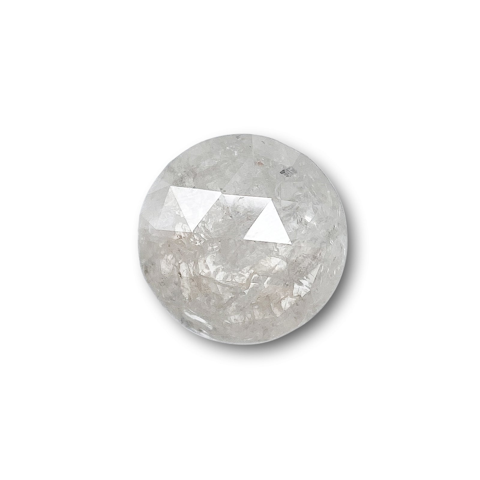 0.74ct | Salt & Pepper Round Shape Rose Cut Diamond - Modern Rustic Diamond