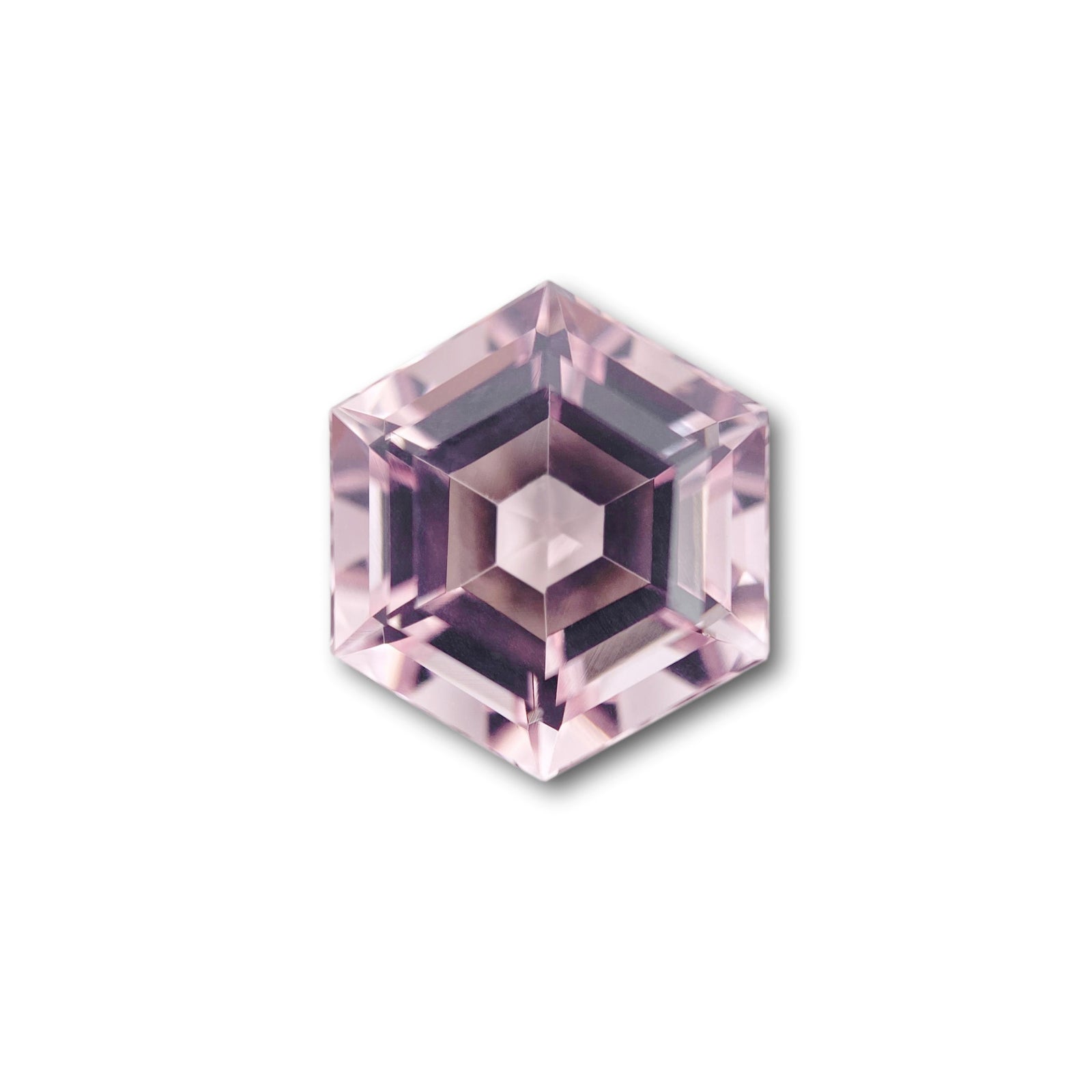 4.17ct |  Hexagon Shape Step Cut Morganite - Modern Rustic Diamond