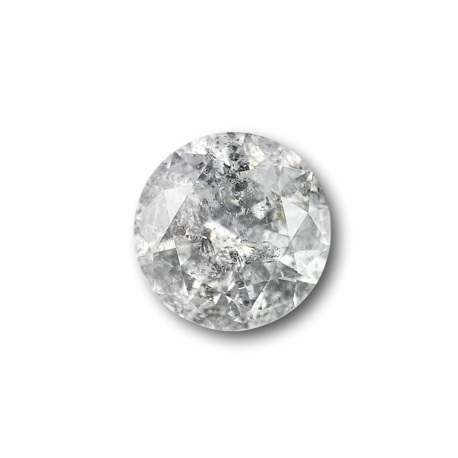1.26ct | Salt & Pepper Round Shape Brilliant Cut Diamond - Modern Rustic Diamond