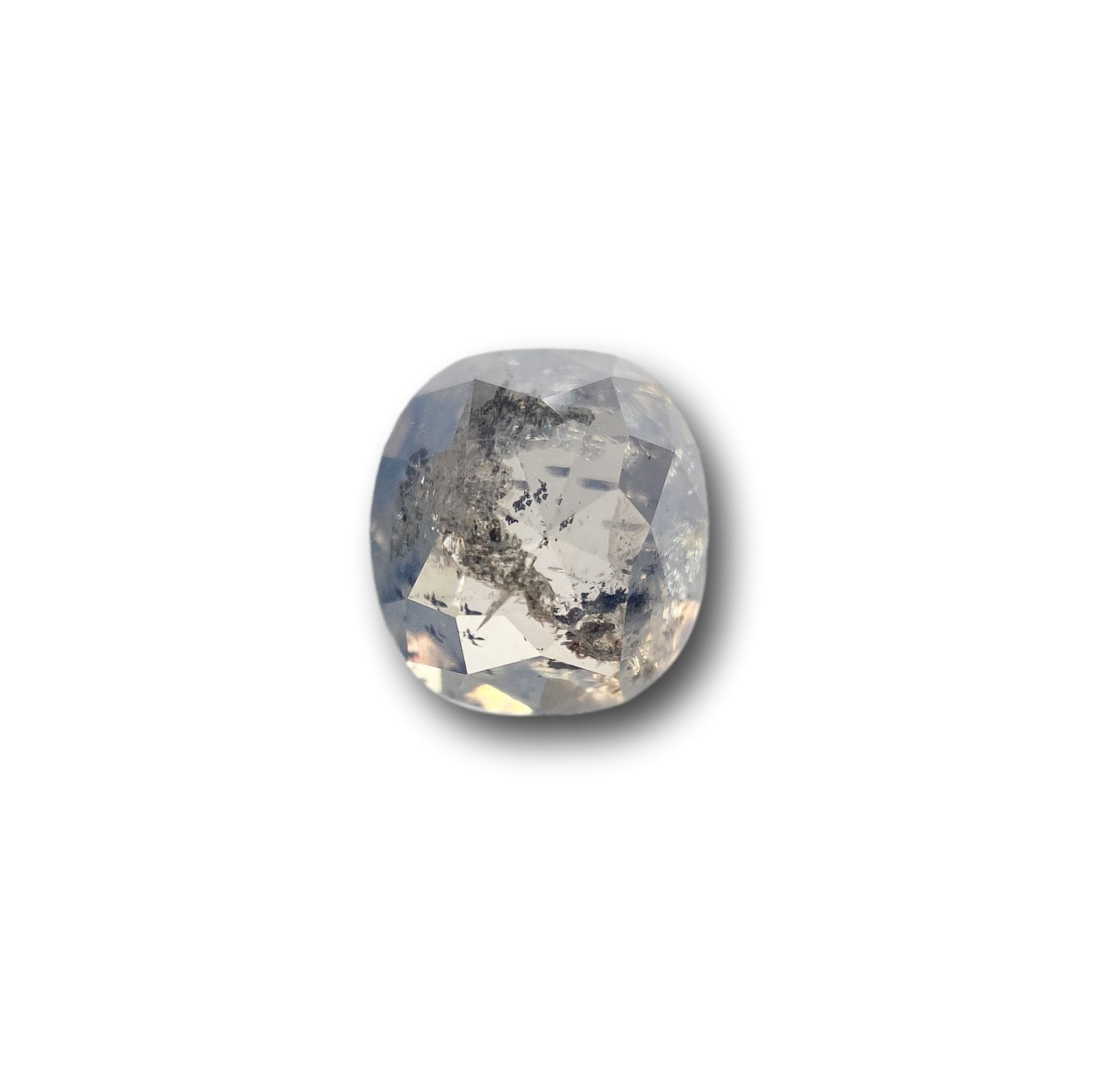 1.98ct | Salt & Pepper Cushion Shape Rose Cut Diamond - Modern Rustic Diamond