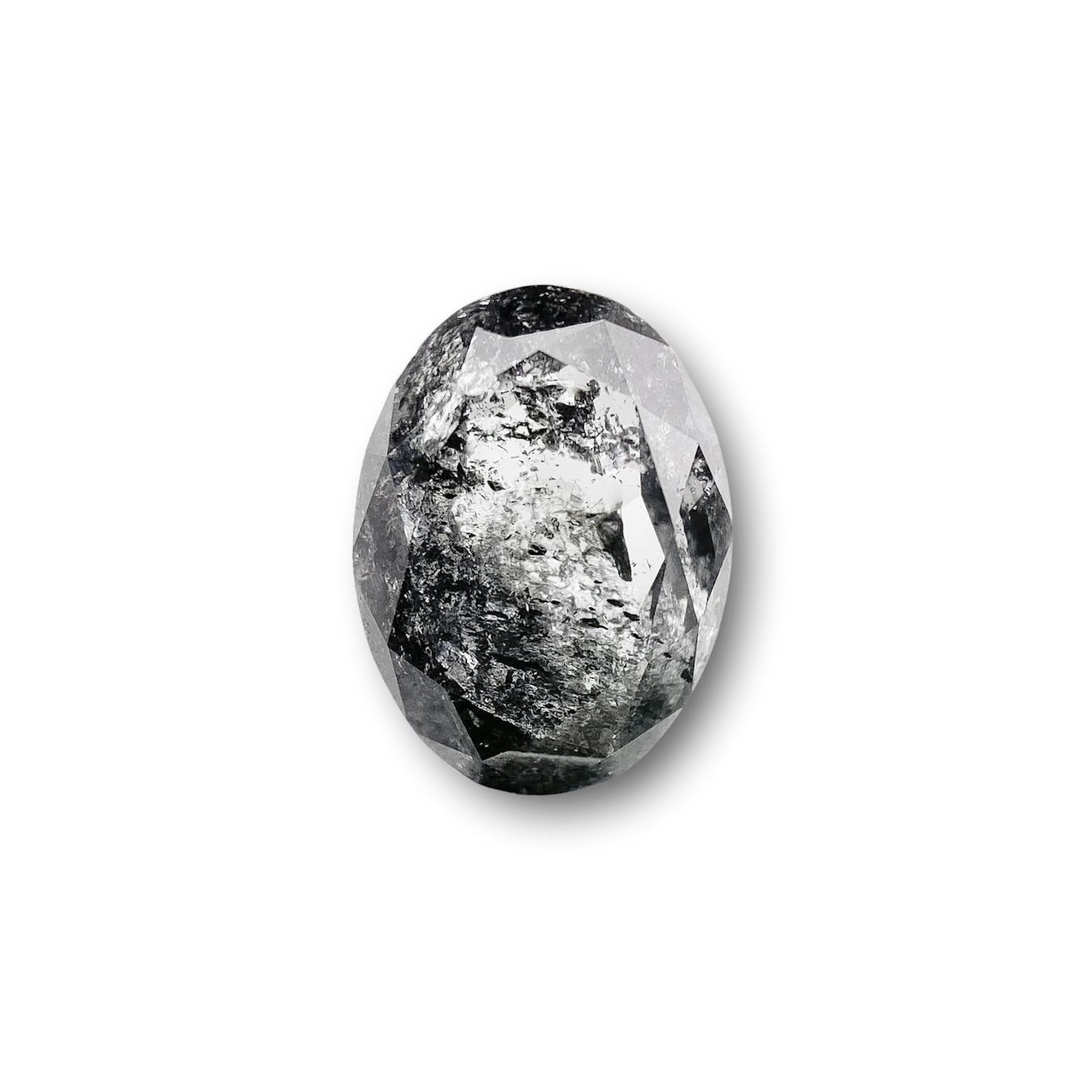 1.28ct | Salt & Pepper Oval Shape Rose Cut Diamond - Modern Rustic Diamond