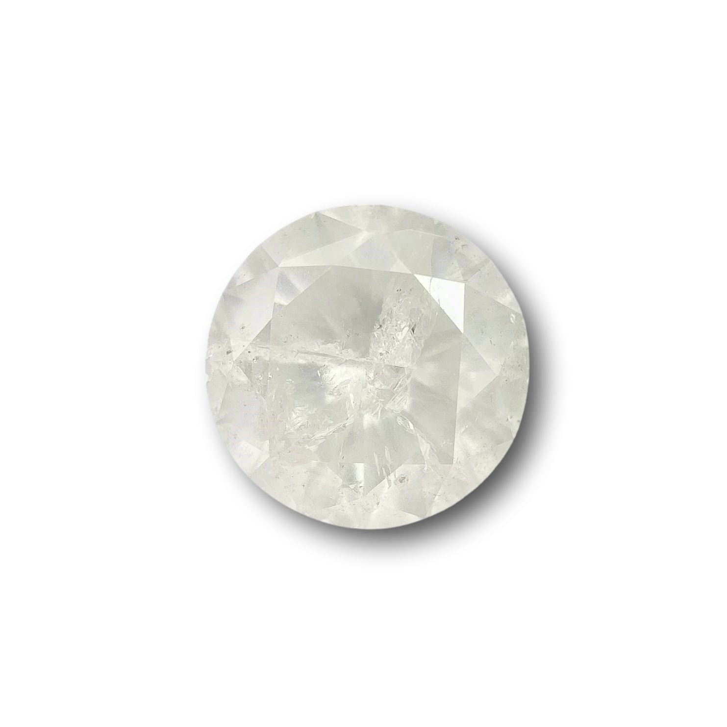 1.38ct | Salt & Pepper Round Shape Brilliant Cut Diamond - Modern Rustic Diamond