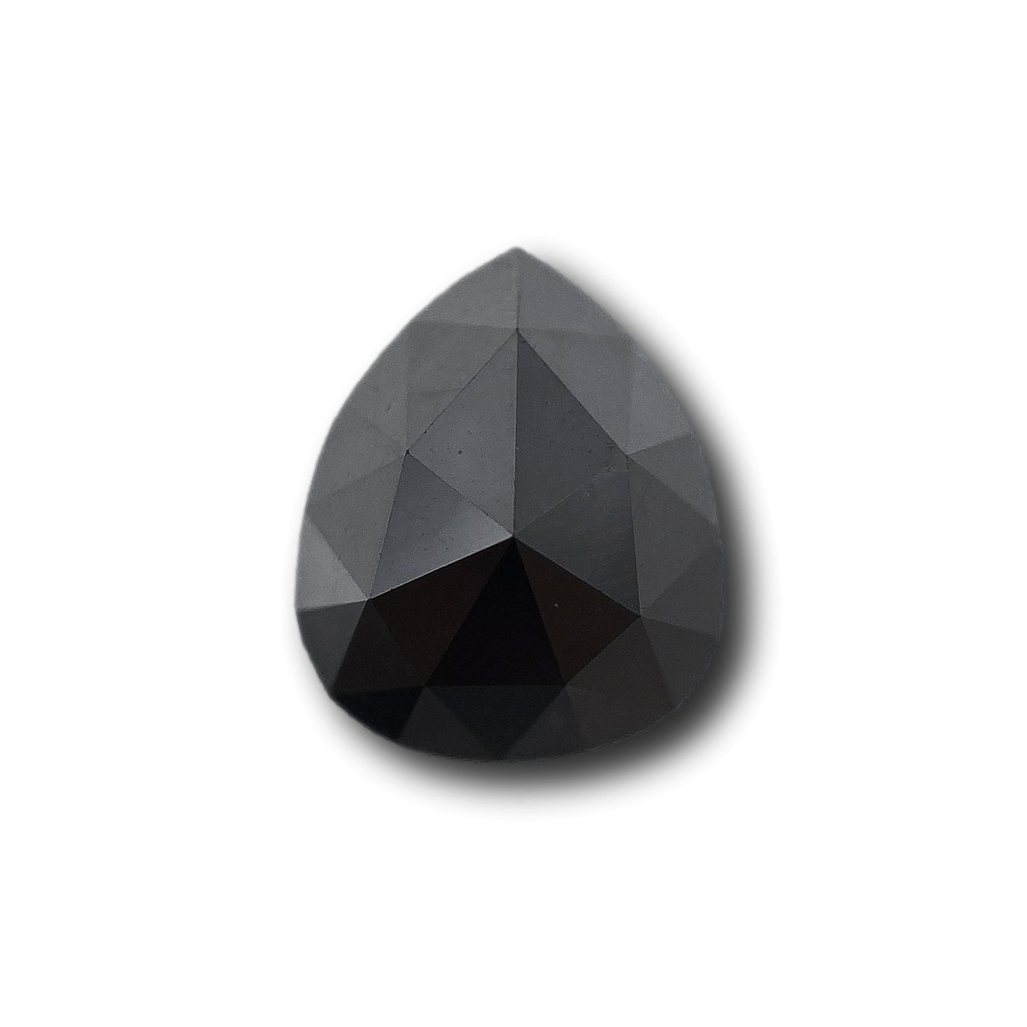 1.68ct | Black/ Pear Shape Rose Cut Diamond - Modern Rustic Diamond