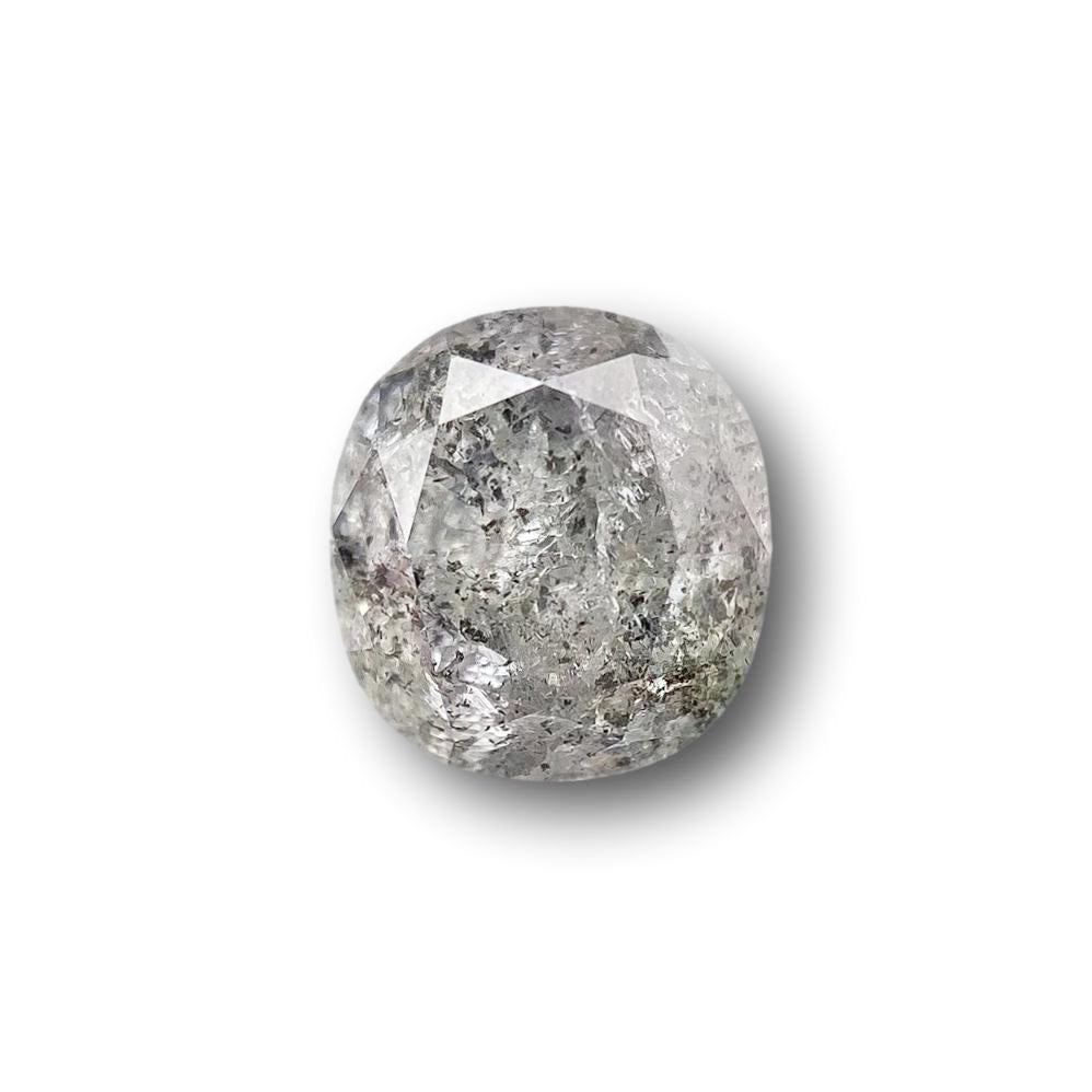 0.91ct | Salt &amp; Pepper Cushion Shape Brilliant Cut Diamond - Modern Rustic Diamond