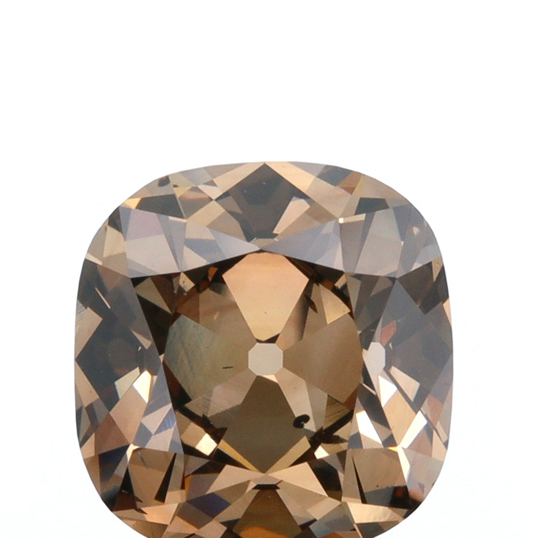1.53ct | Cognac VS-SI Cushion Shape Old Mine Cut Diamond - Modern Rustic Diamond