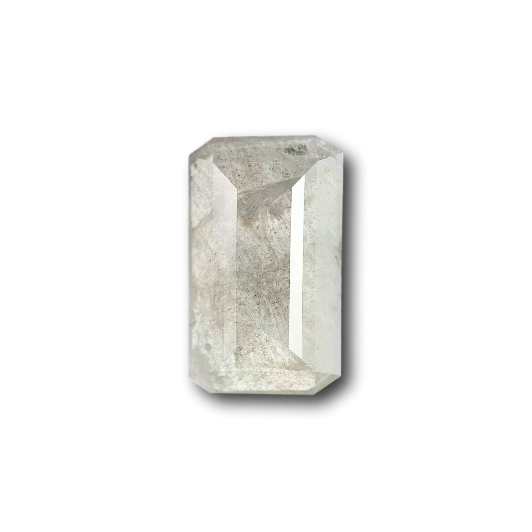 4.54ct | Salt & Pepper Emerald Shape Step Cut Diamond - Modern Rustic Diamond
