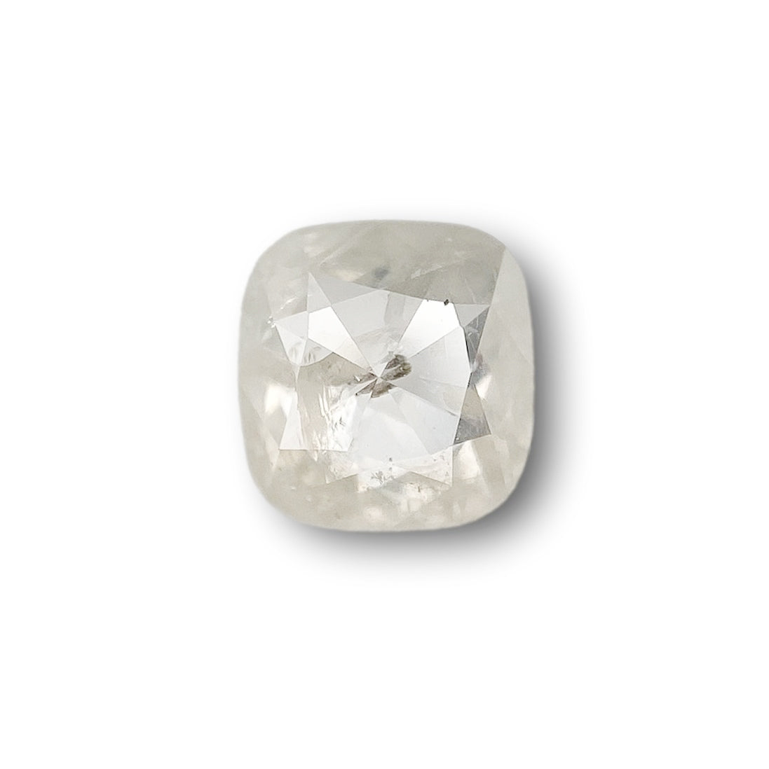 0.82ct | Salt & Pepper Cushion Shape Rose Cut Diamond - Modern Rustic Diamond