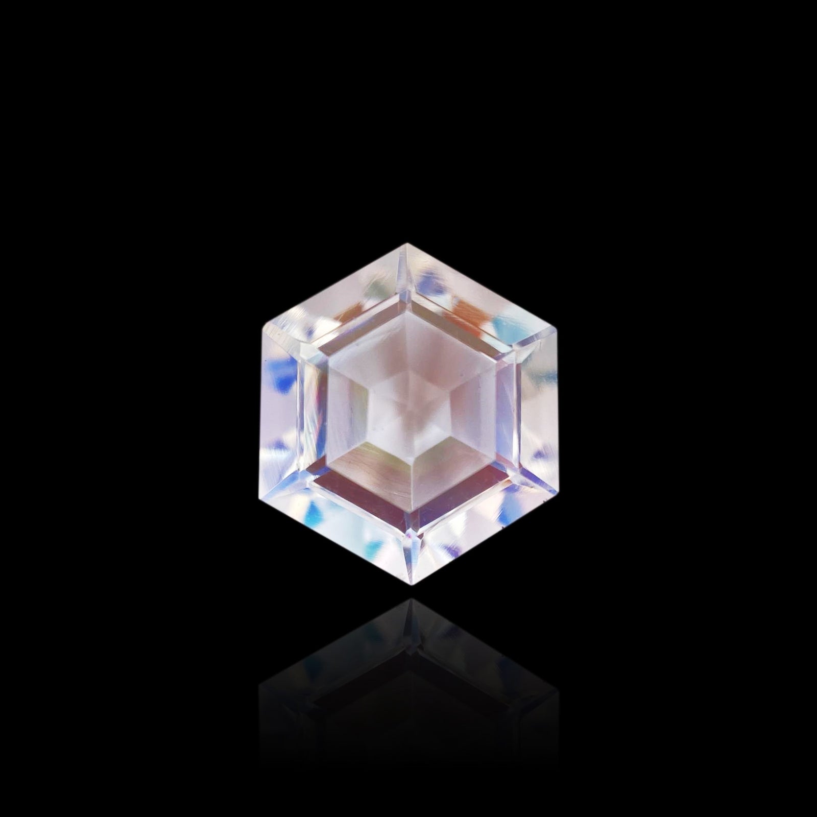 2.80ct |  Hexagon Shape Step Cut Moonstone - Modern Rustic Diamond