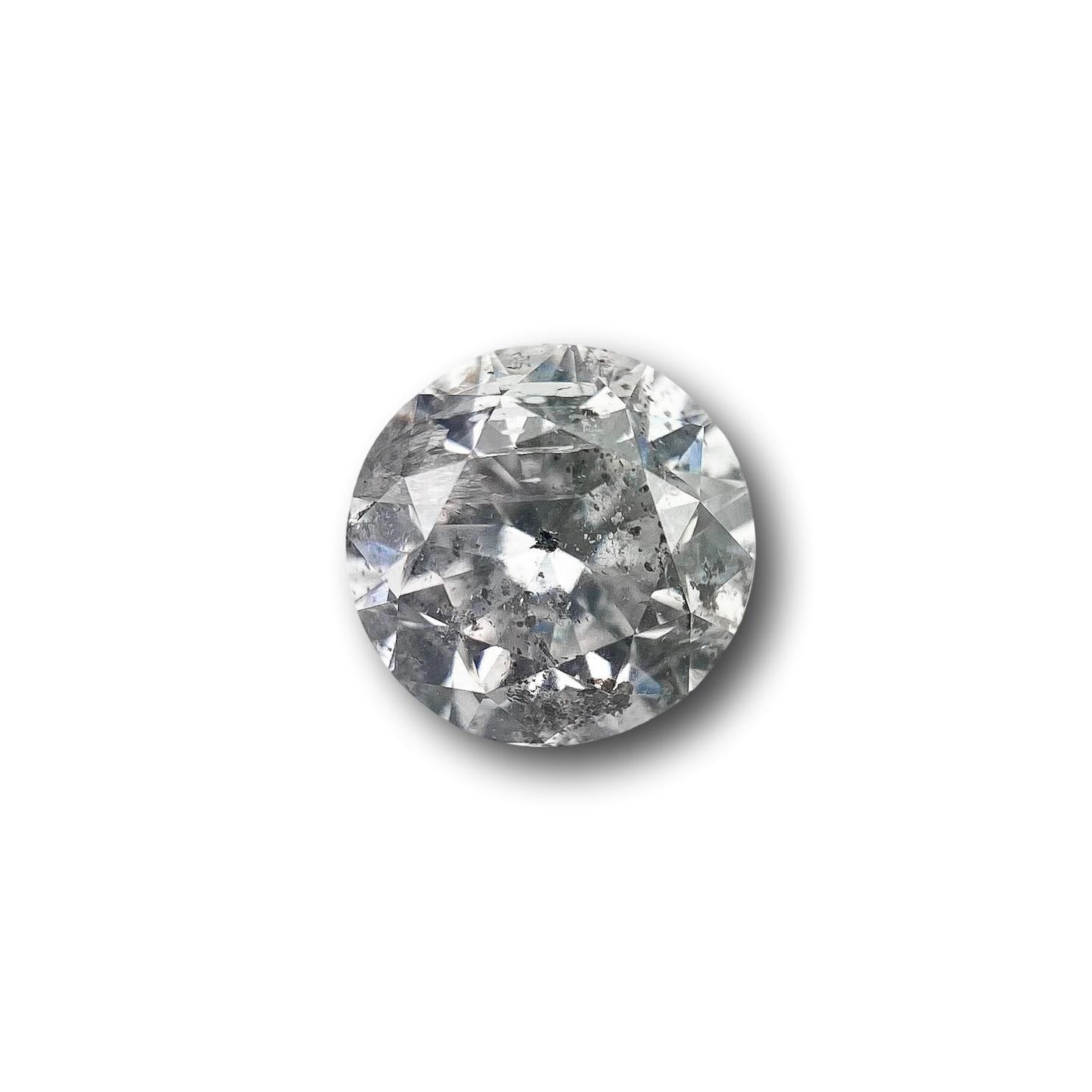 1.01ct | Salt & Pepper Round Shape Brilliant Cut Diamond - Modern Rustic Diamond