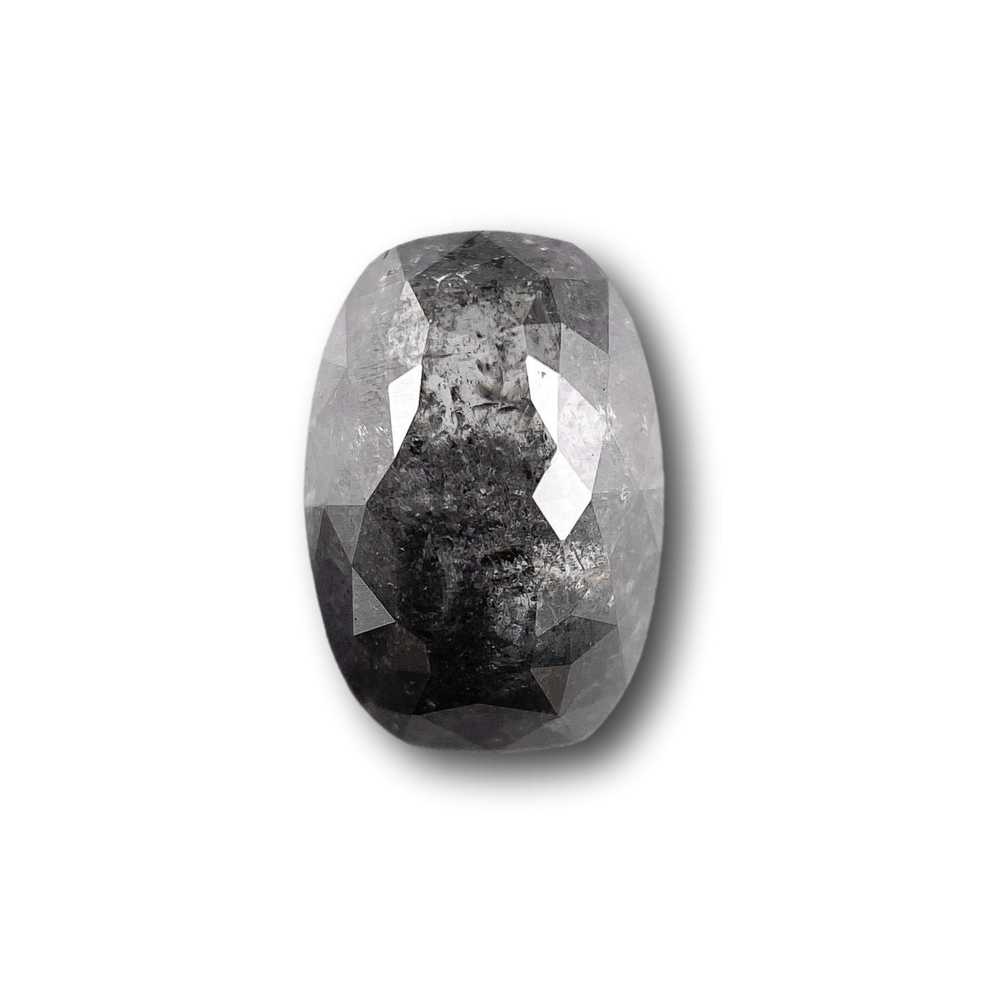 0.98ct | Salt & Pepper Cushion Shape Rose Cut Diamond - Modern Rustic Diamond