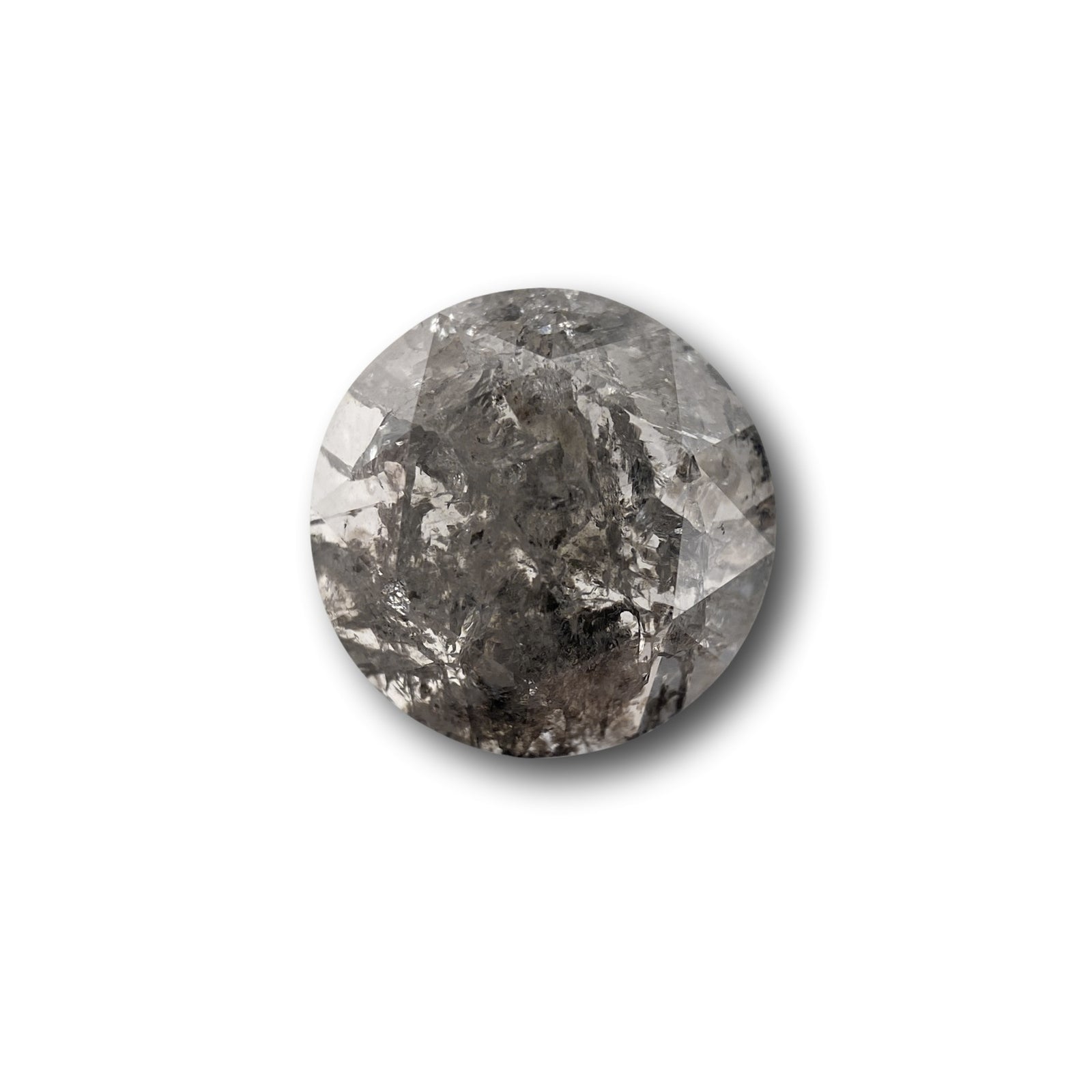 2.27ct | Salt & Pepper Round Shape Rose Cut Diamond - Modern Rustic Diamond