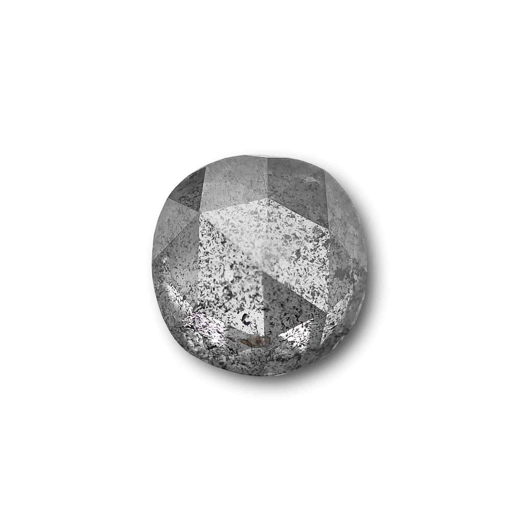 1.20ct | Salt & Pepper Cushion Shape Rose Cut Diamond - Modern Rustic Diamond