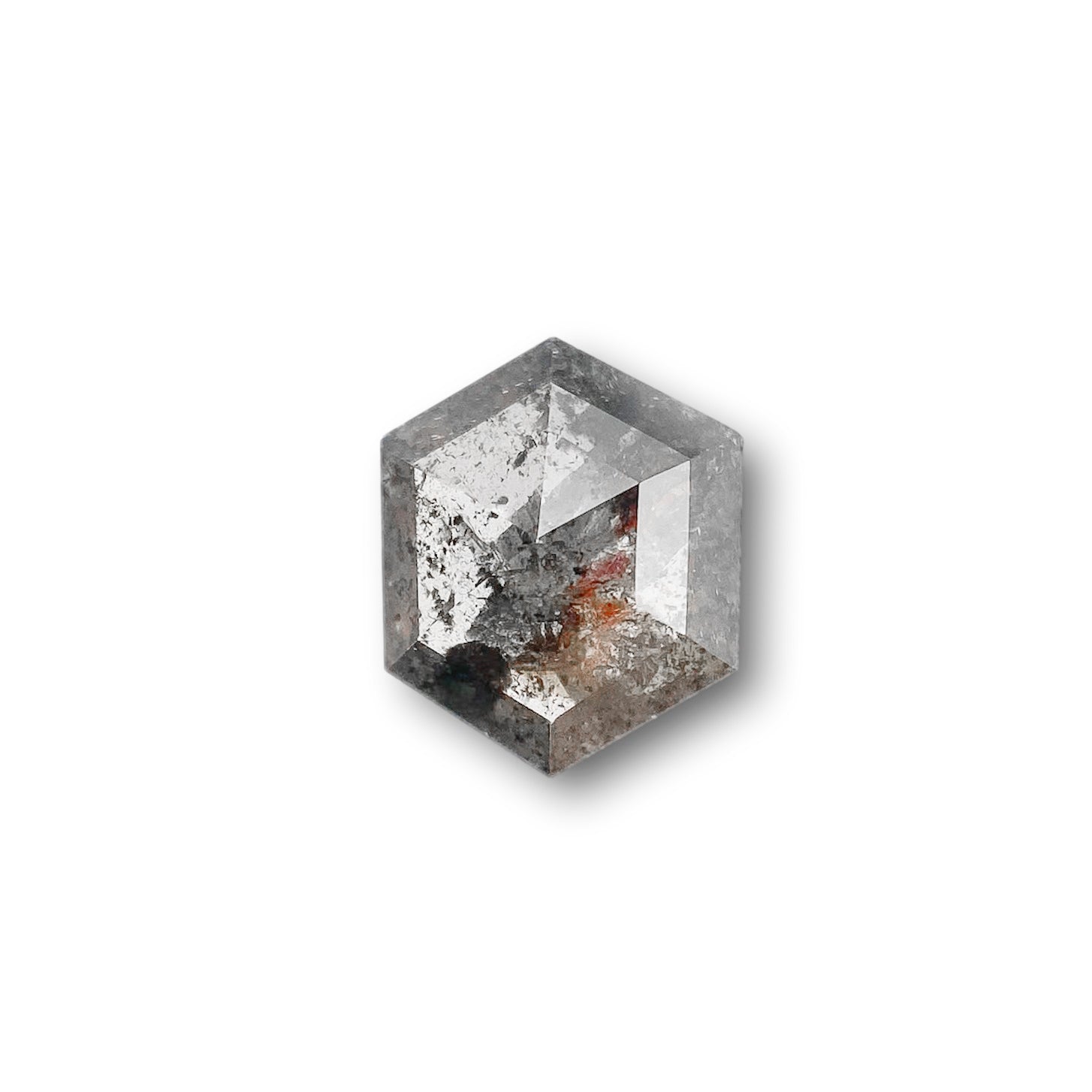 0.94ct | Rustic  Hexagon Shape Rose Cut Diamond - Modern Rustic Diamond