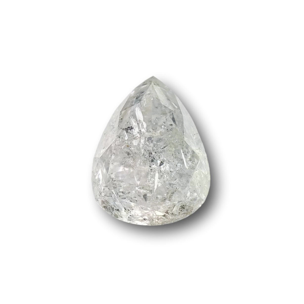2.48ct | Salt & Pepper Pear Shape Brilliant Cut Diamond - Modern Rustic Diamond