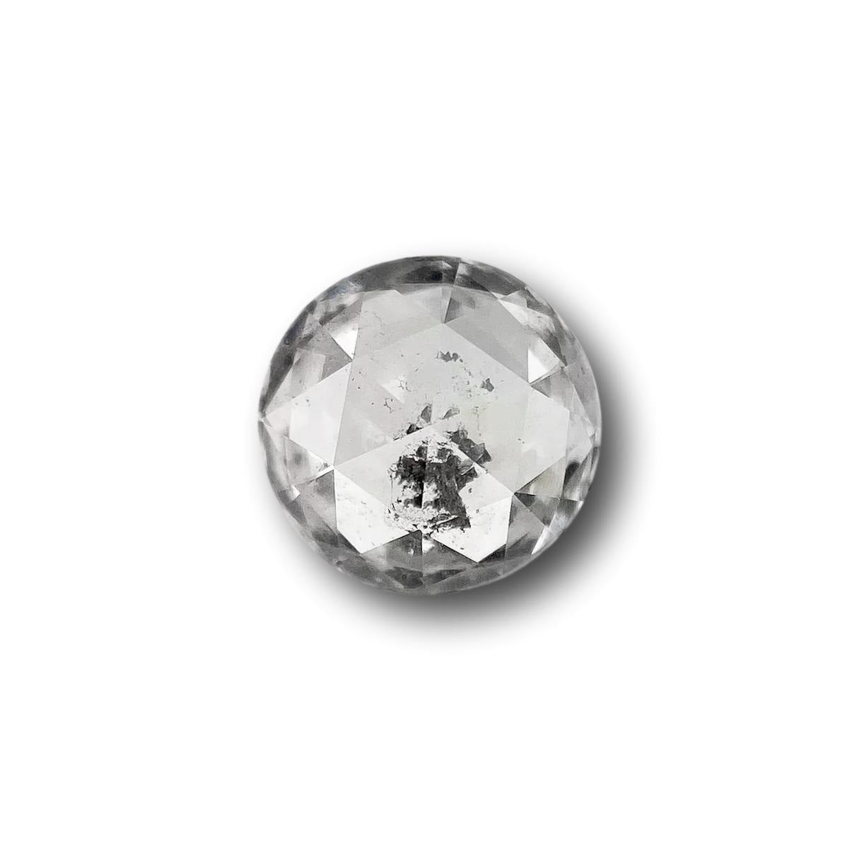 0.71ct | Salt & Pepper Round Shape Rose Cut Diamond - Modern Rustic Diamond