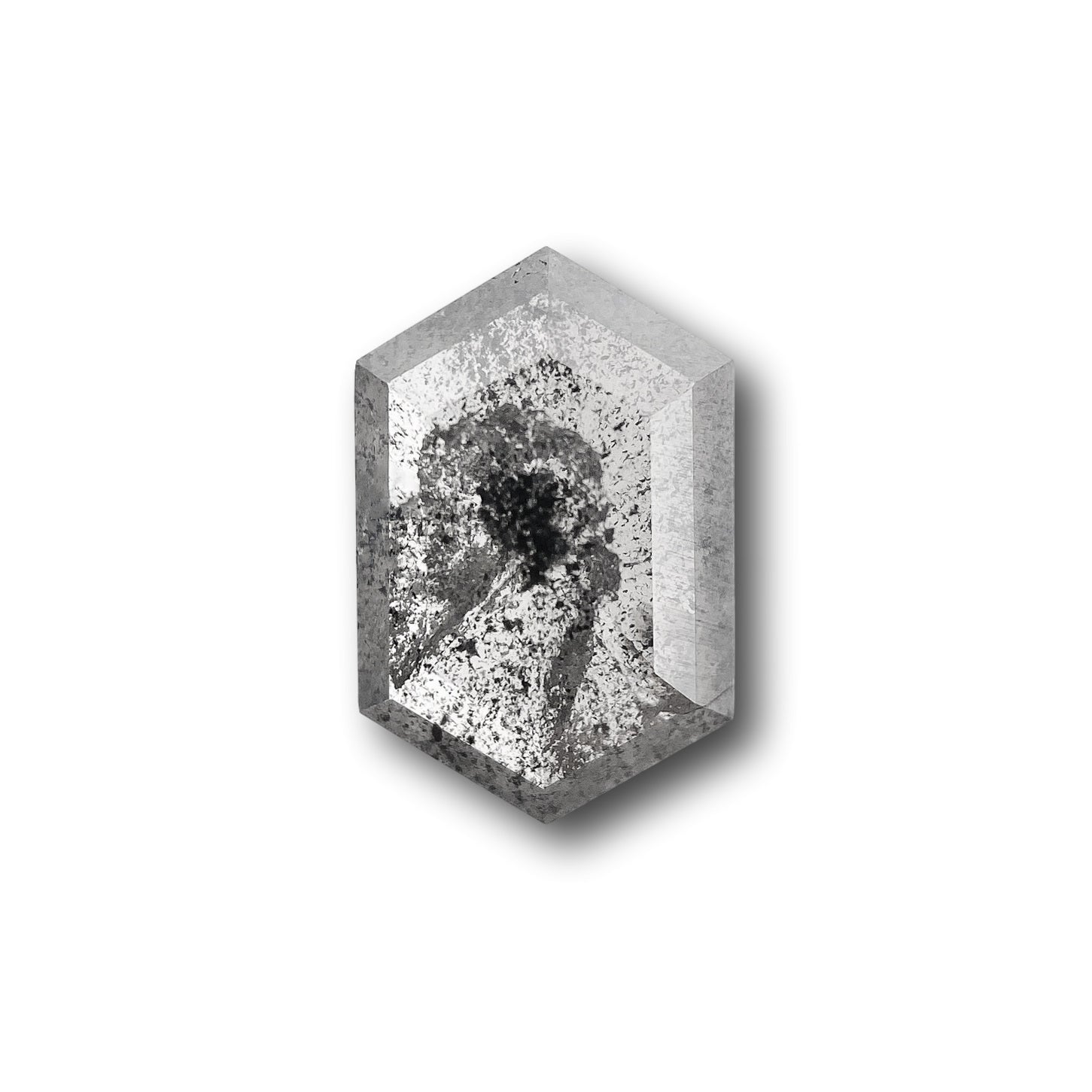 1.19ct | Salt & Pepper Hexagon Shape Rose Cut Diamond - Modern Rustic Diamond