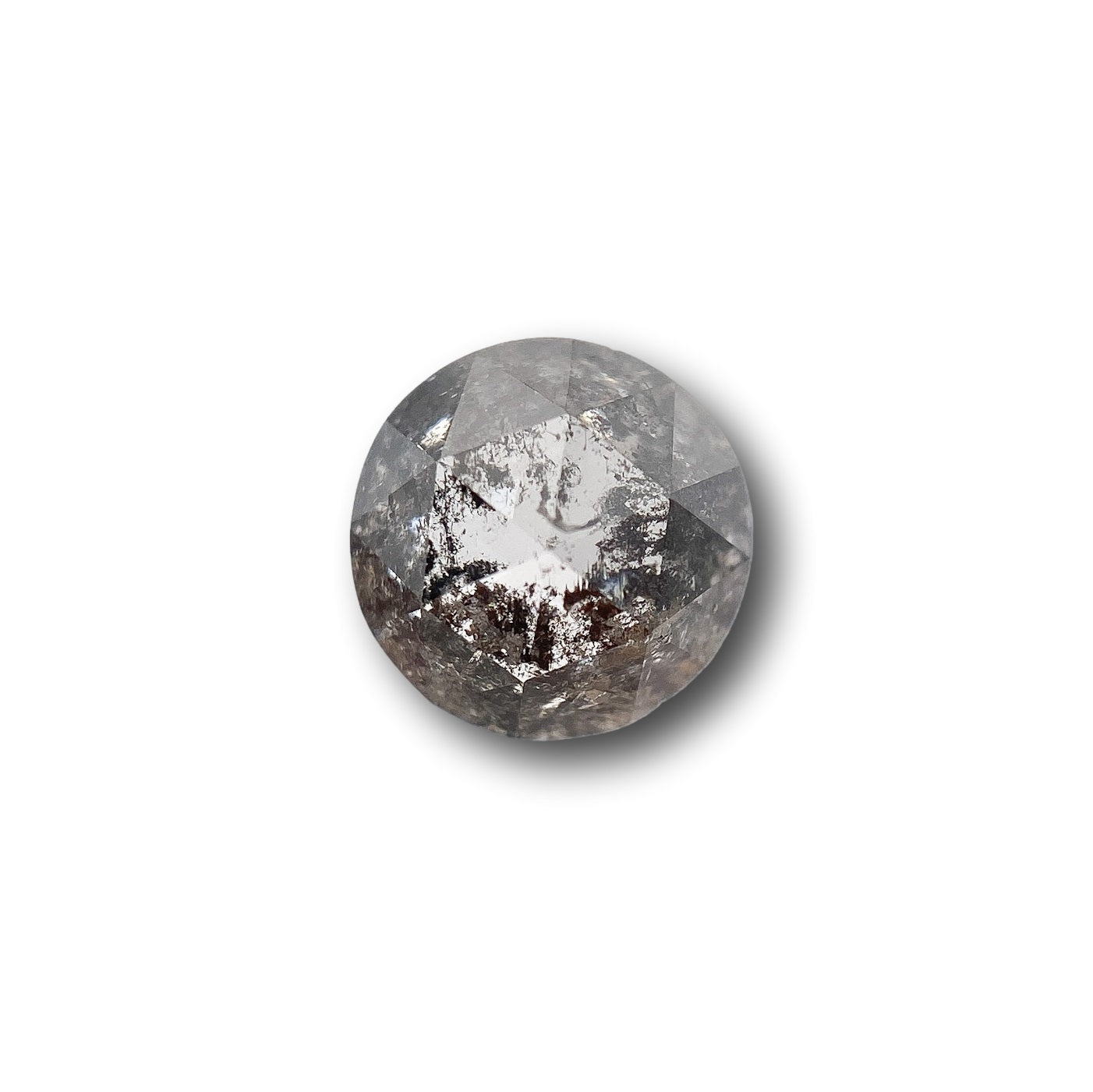 0.72ct | Salt & Pepper Round Shape Rose Cut Diamond - Modern Rustic Diamond