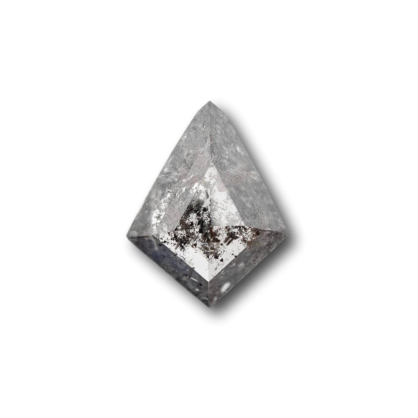 2.47ct | Salt & Pepper Kite Shape Rose Cut Diamond - Modern Rustic Diamond