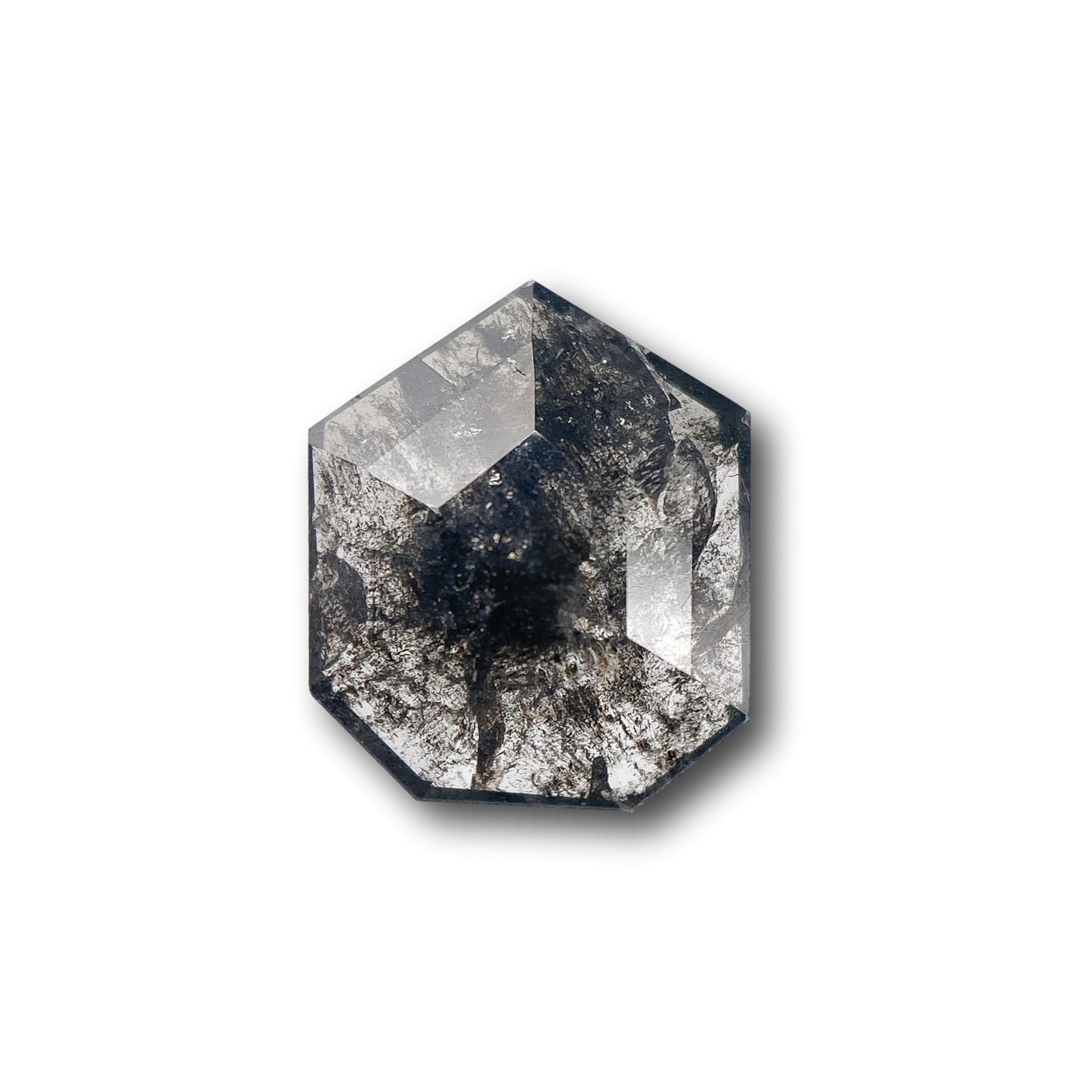 1.12ct | Salt & Pepper Shield Shape Rose Cut Diamond - Modern Rustic Diamond