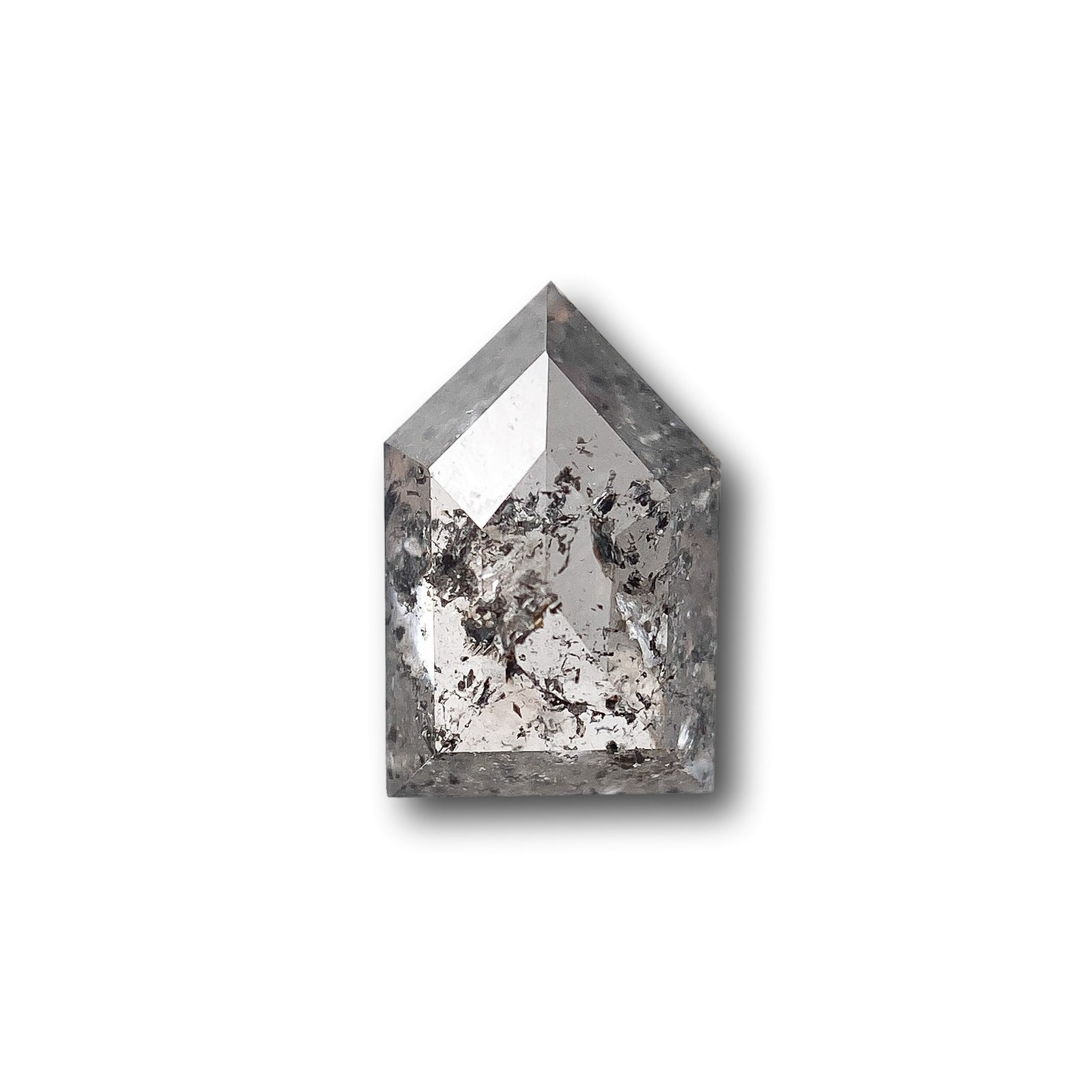 1.03ct | Salt & Pepper Shield Shape Rose Cut Diamond - Modern Rustic Diamond
