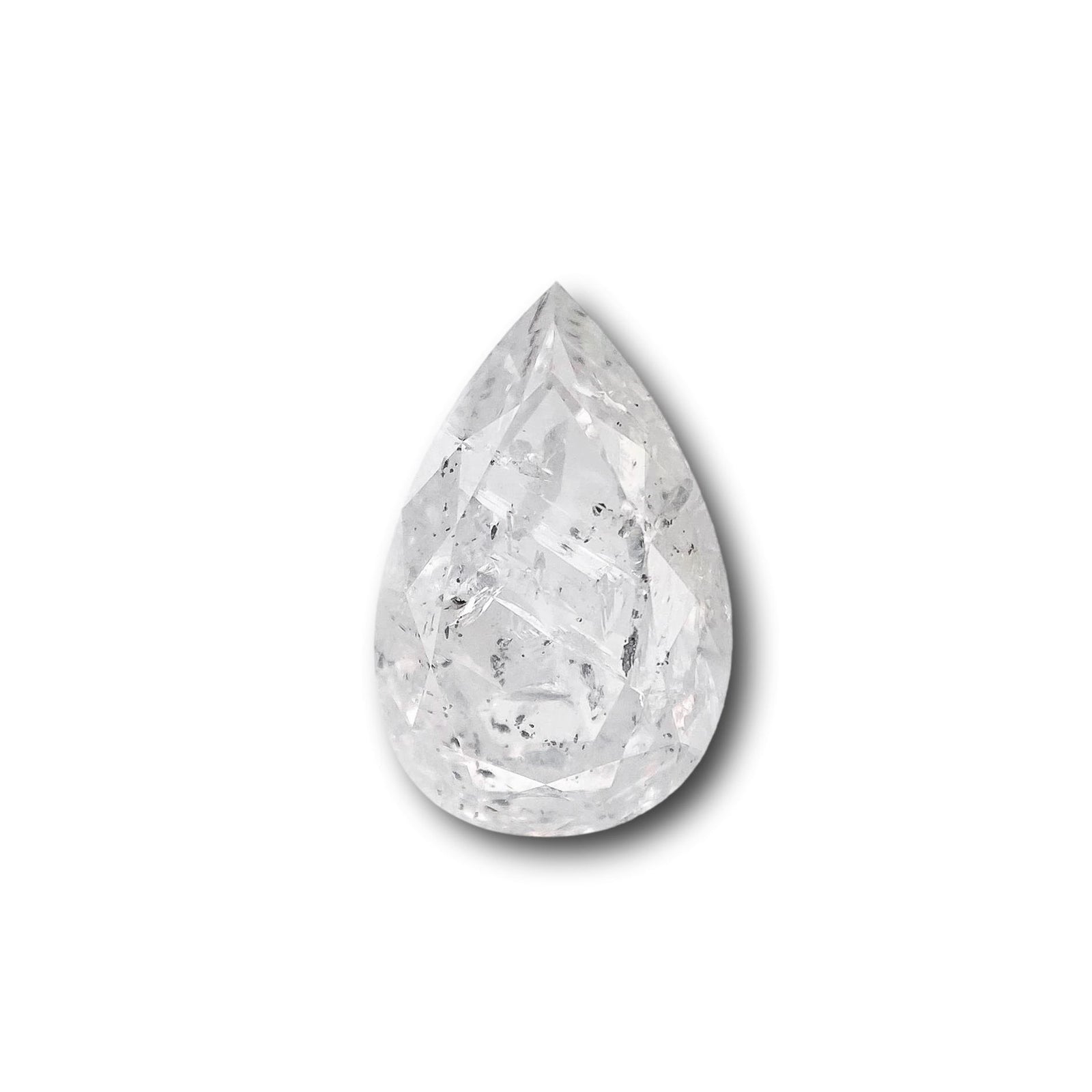 1.51ct | Salt & Pepper Pear Shape Brilliant Cut Diamond - Modern Rustic Diamond