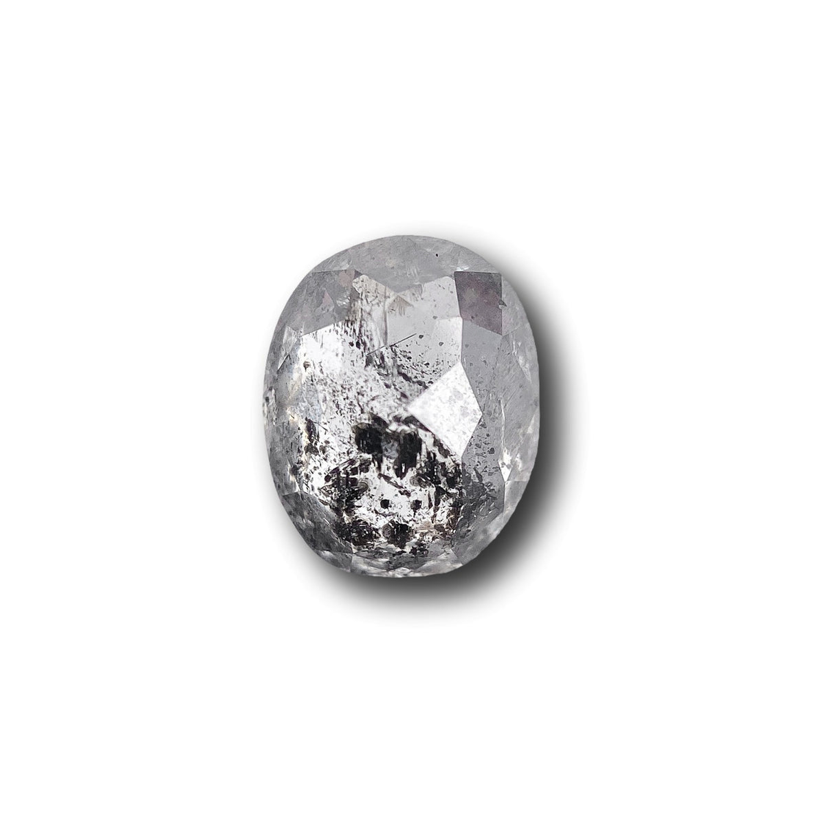 1.09ct | Salt &amp; Pepper Oval Shape Rose Cut Diamond - Modern Rustic Diamond