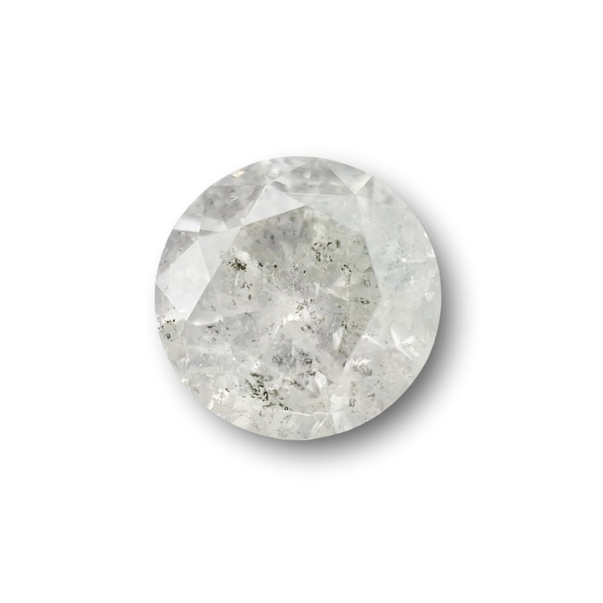 1.46ct | Salt &amp; Pepper Round Shape Brilliant Cut Diamond - Modern Rustic Diamond