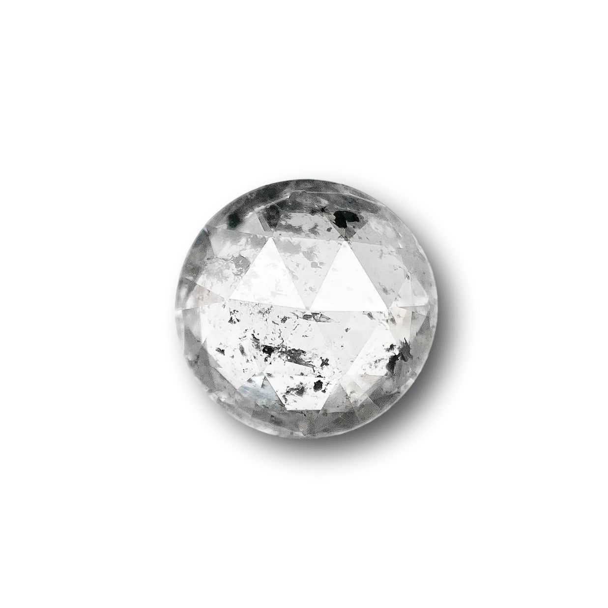 0.86ct | Salt & Pepper Round Shape Rose Cut Diamond - Modern Rustic Diamond