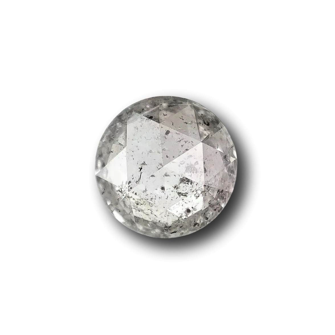 0.78ct | Salt & Pepper Round Shape Rose Cut Diamond - Modern Rustic Diamond