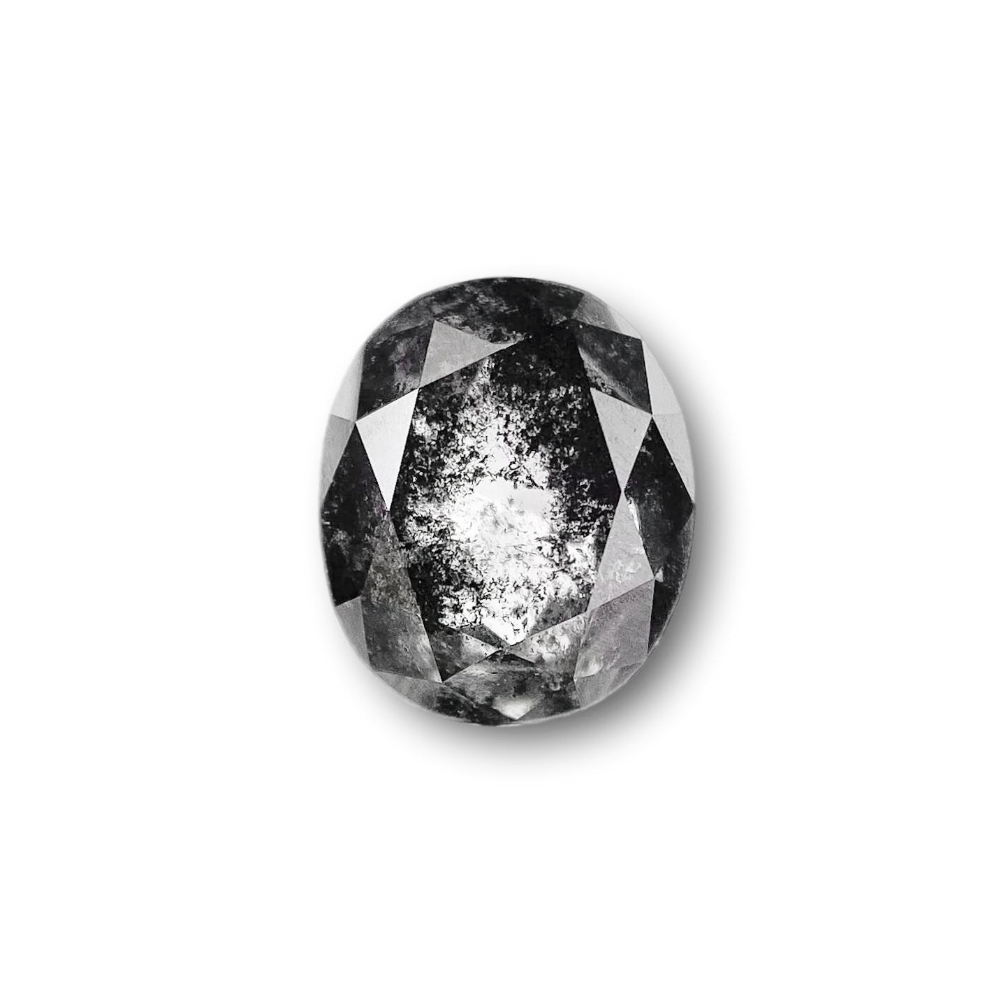 1.59ct | Salt & Pepper Oval Shape Brilliant Cut Diamond - Modern Rustic Diamond