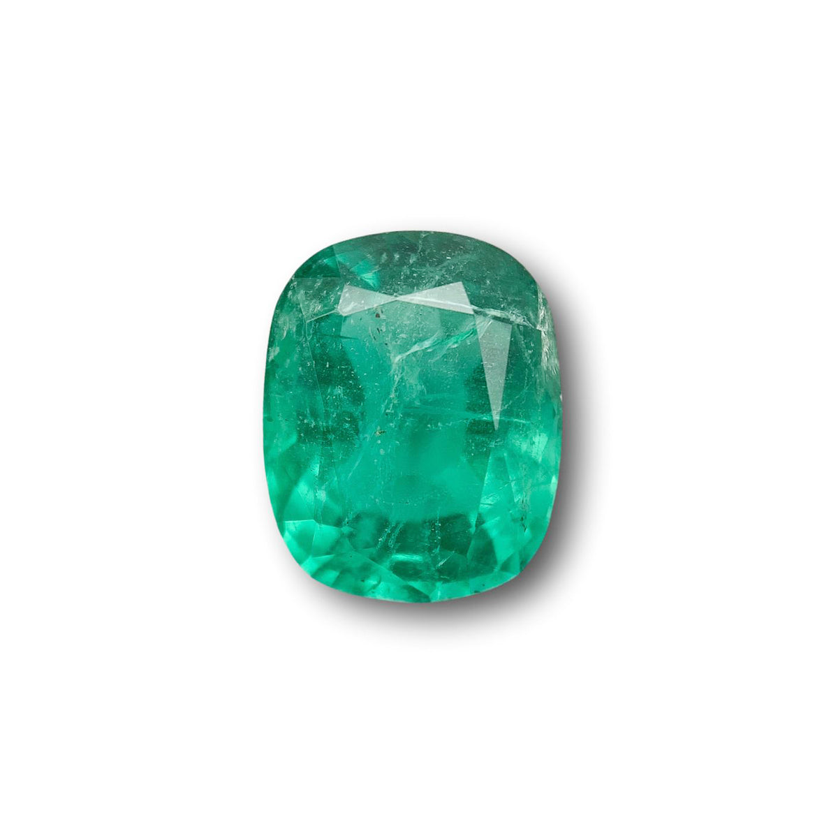 3.21ct | Brilliant Cut Cushion Shape Brazil Emerald - Modern Rustic Diamond