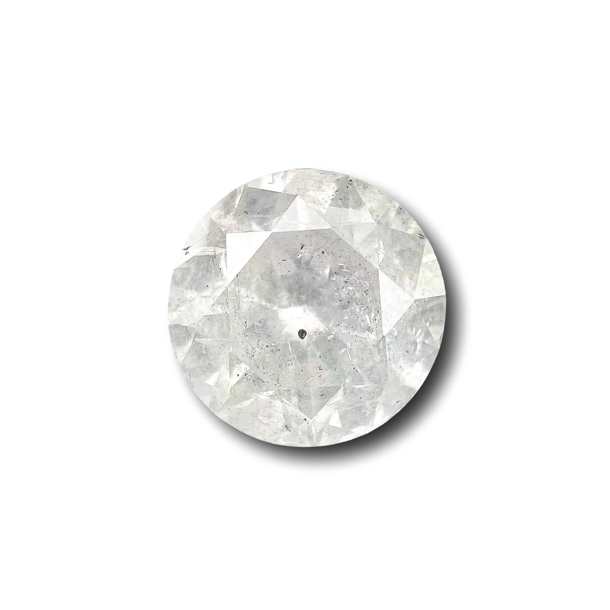1.40ct | Salt &amp; Pepper Round Shape Brilliant Cut Diamond - Modern Rustic Diamond