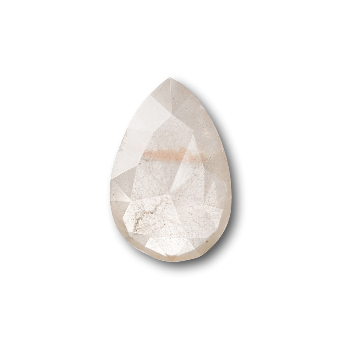 2.68ct | Salt &amp; Pepper Pear Shape Rose Cut Diamond - Modern Rustic Diamond