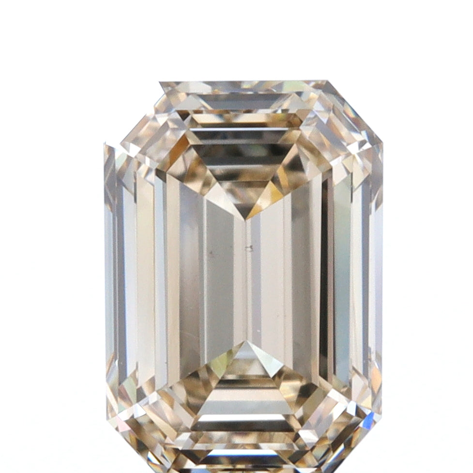 1.03ct | Champagne VVS Emerald Shape Step Cut Diamond - Modern Rustic Diamond